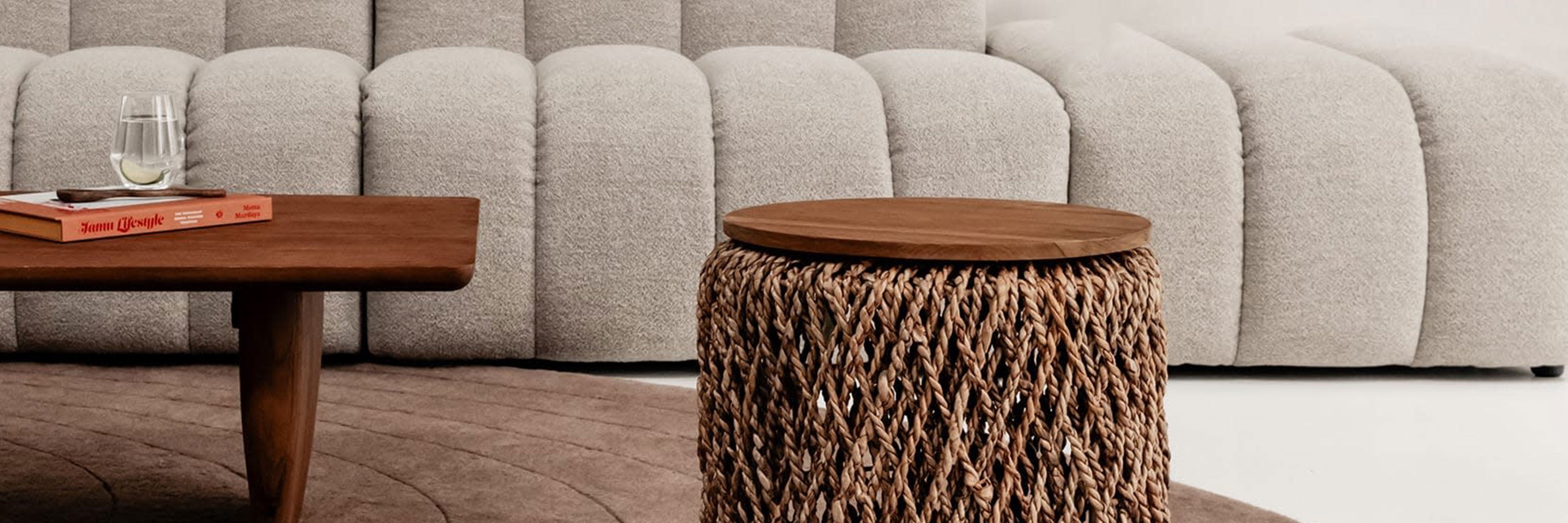 Image of Knut Side Table with coffee cup and book