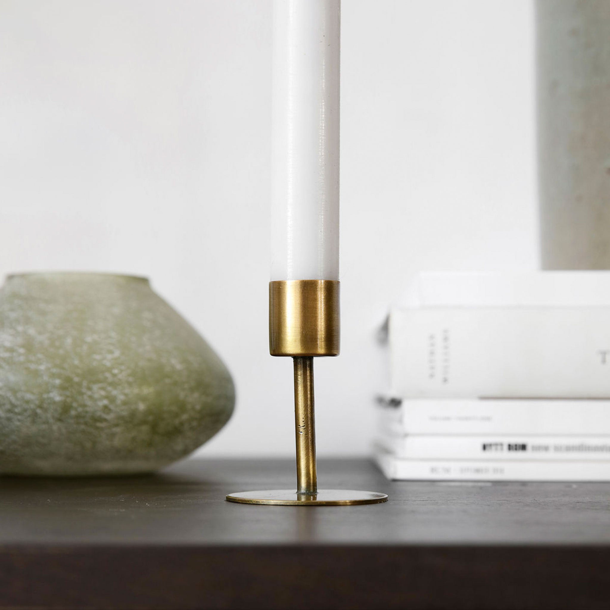 Anit Antique Brass Candle Holder | Small