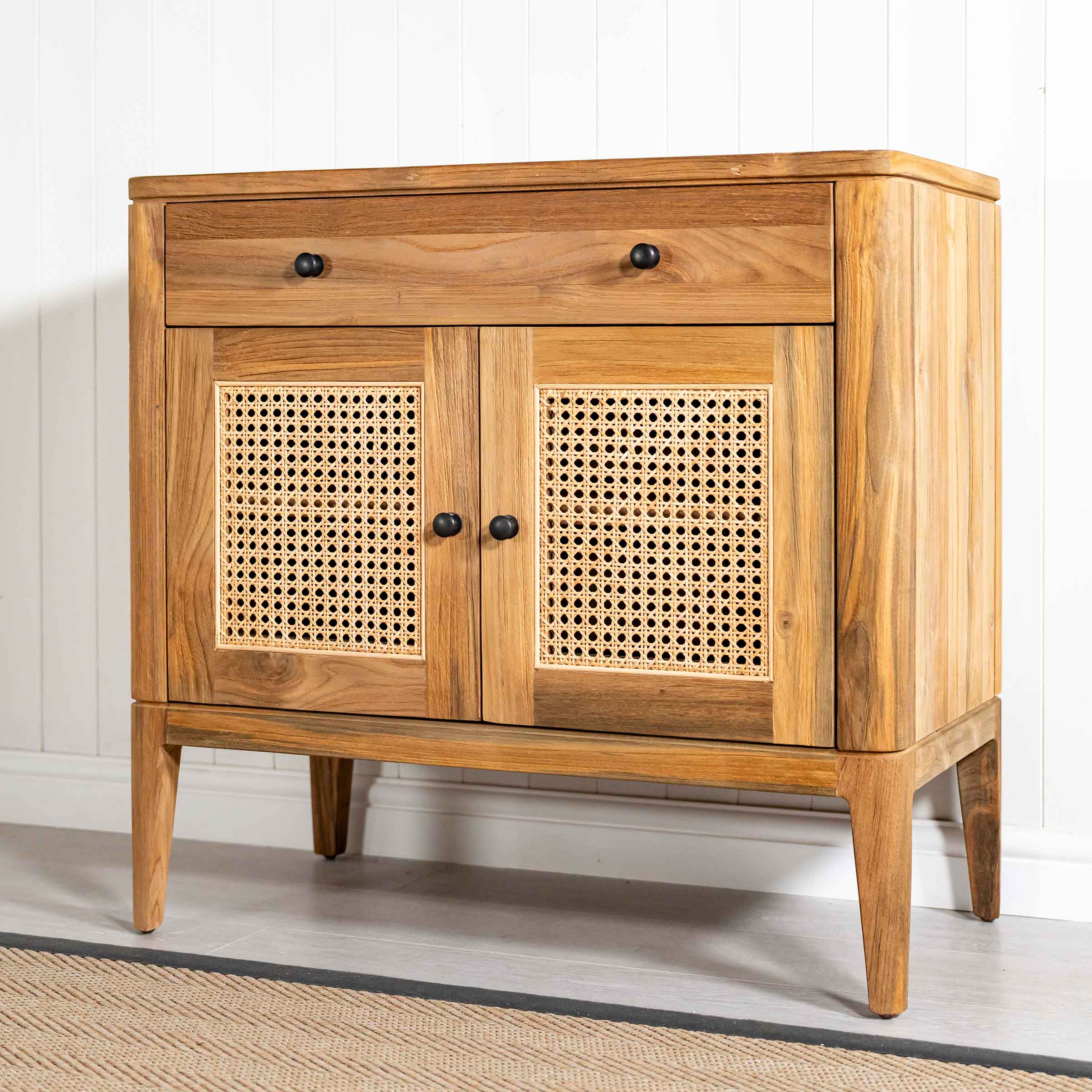 Arch Small Rattan Cabinet | 2 Doors 1 Drawer