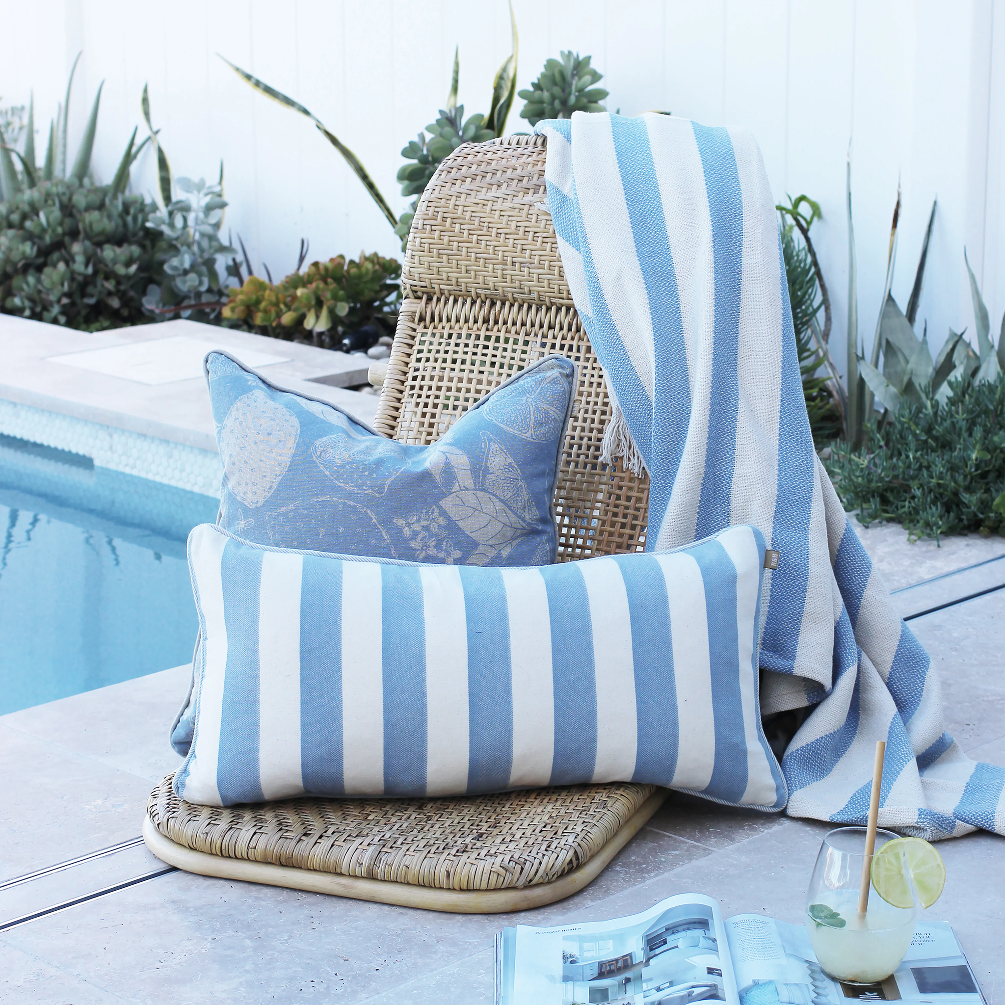 Bold Stripe Cushion | Blue