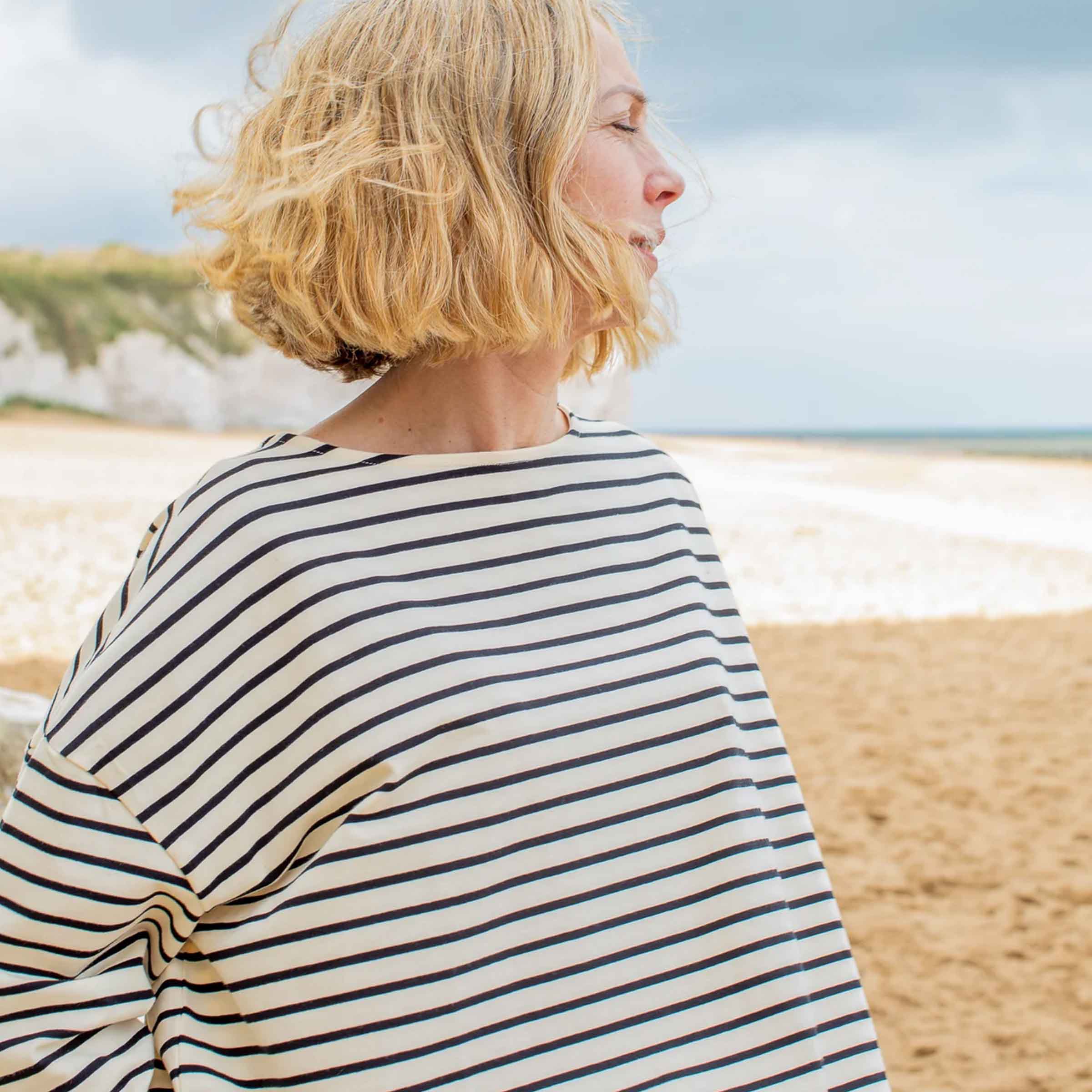 Bryony Stripe Top | Black/Cream