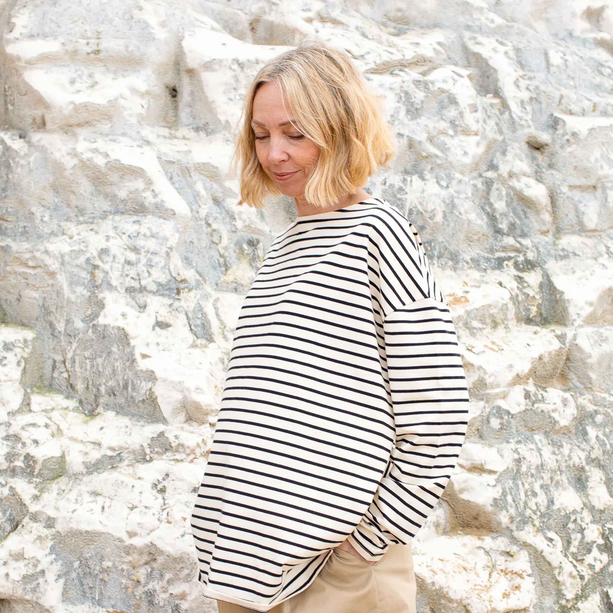 Bryony Stripe Top | Black/Cream