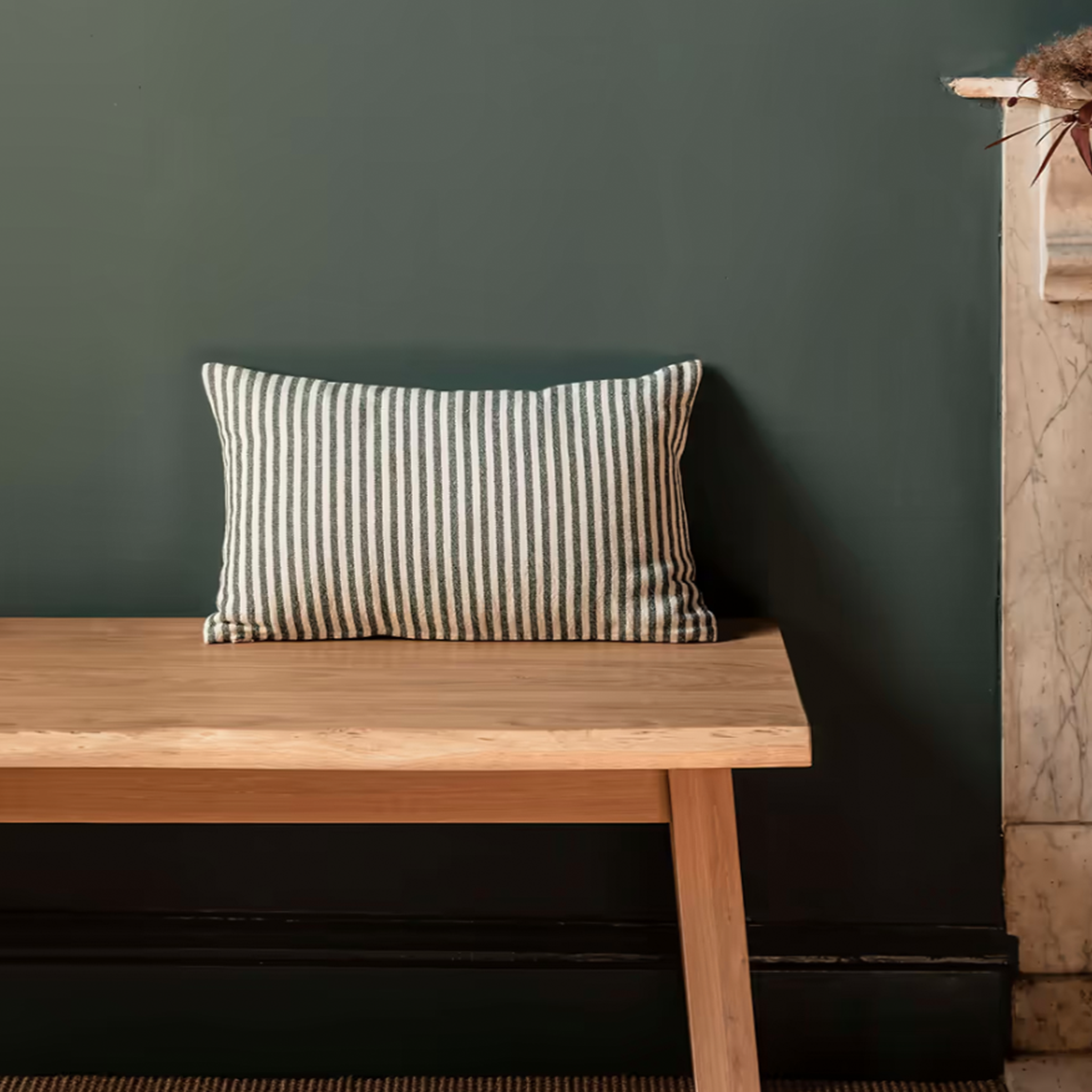 Charingworth Stripe Cushion | Forest Green | 30 x 50cm