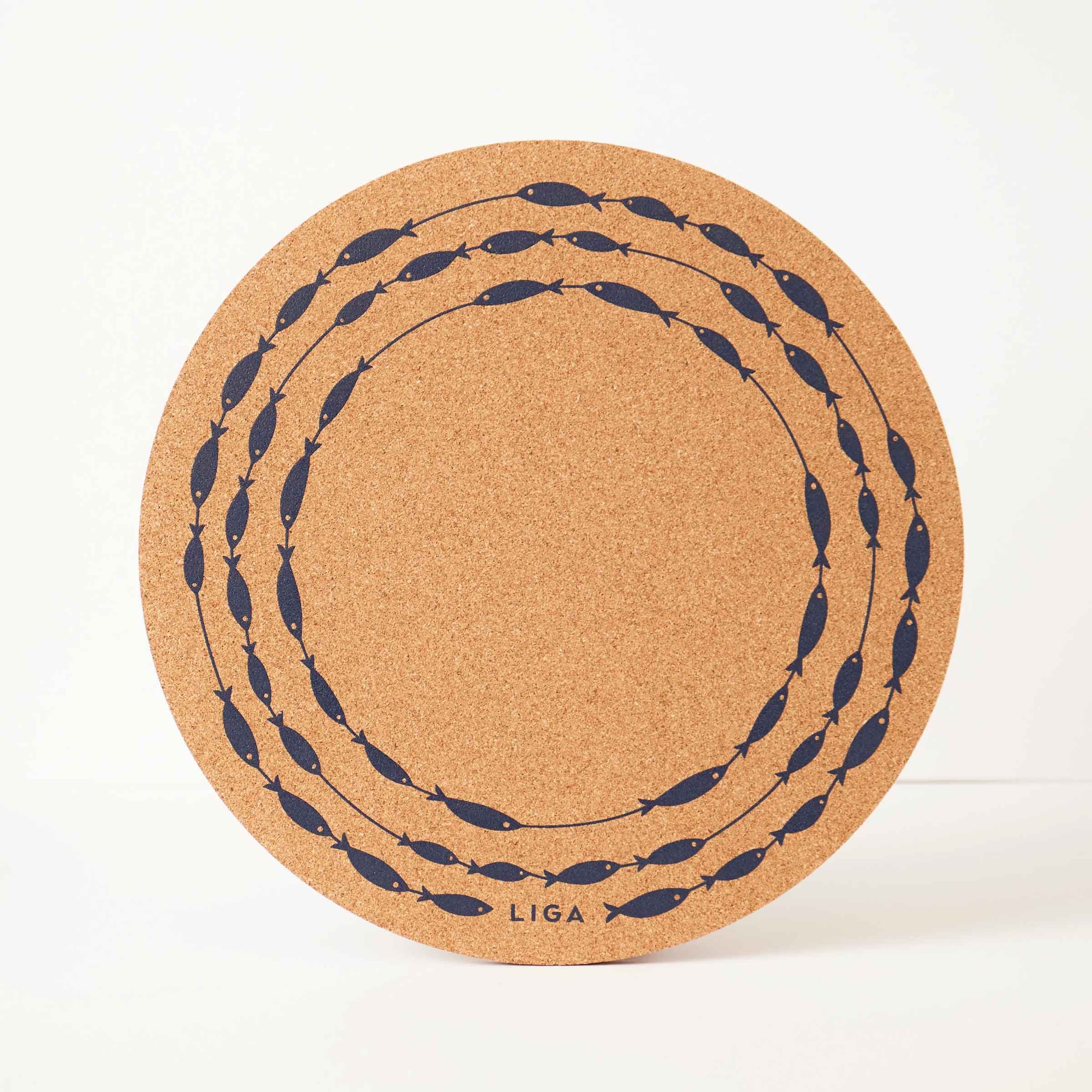 Cork Placemat 30cm | Fish on a Line