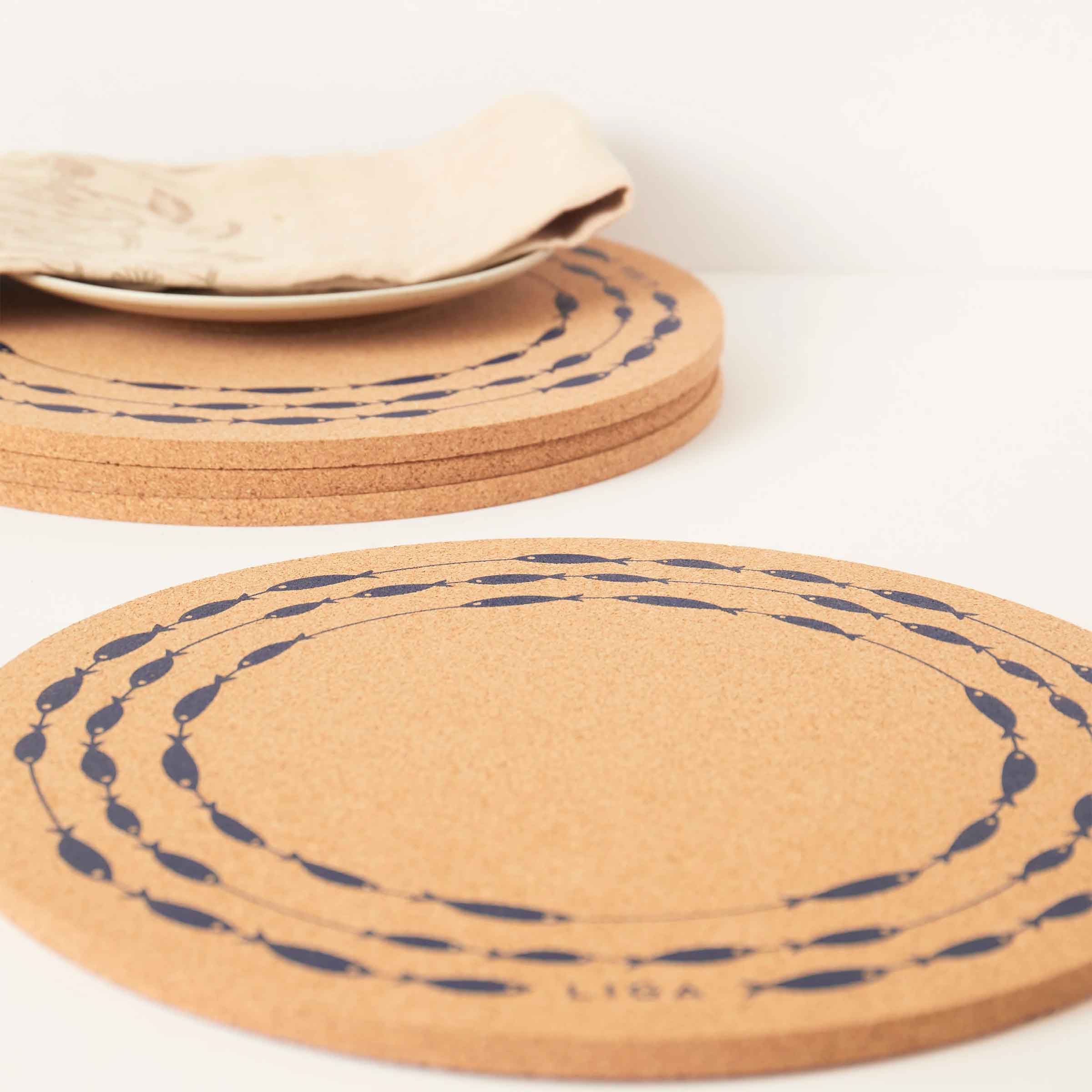 Cork Placemat 30cm | Fish on a Line