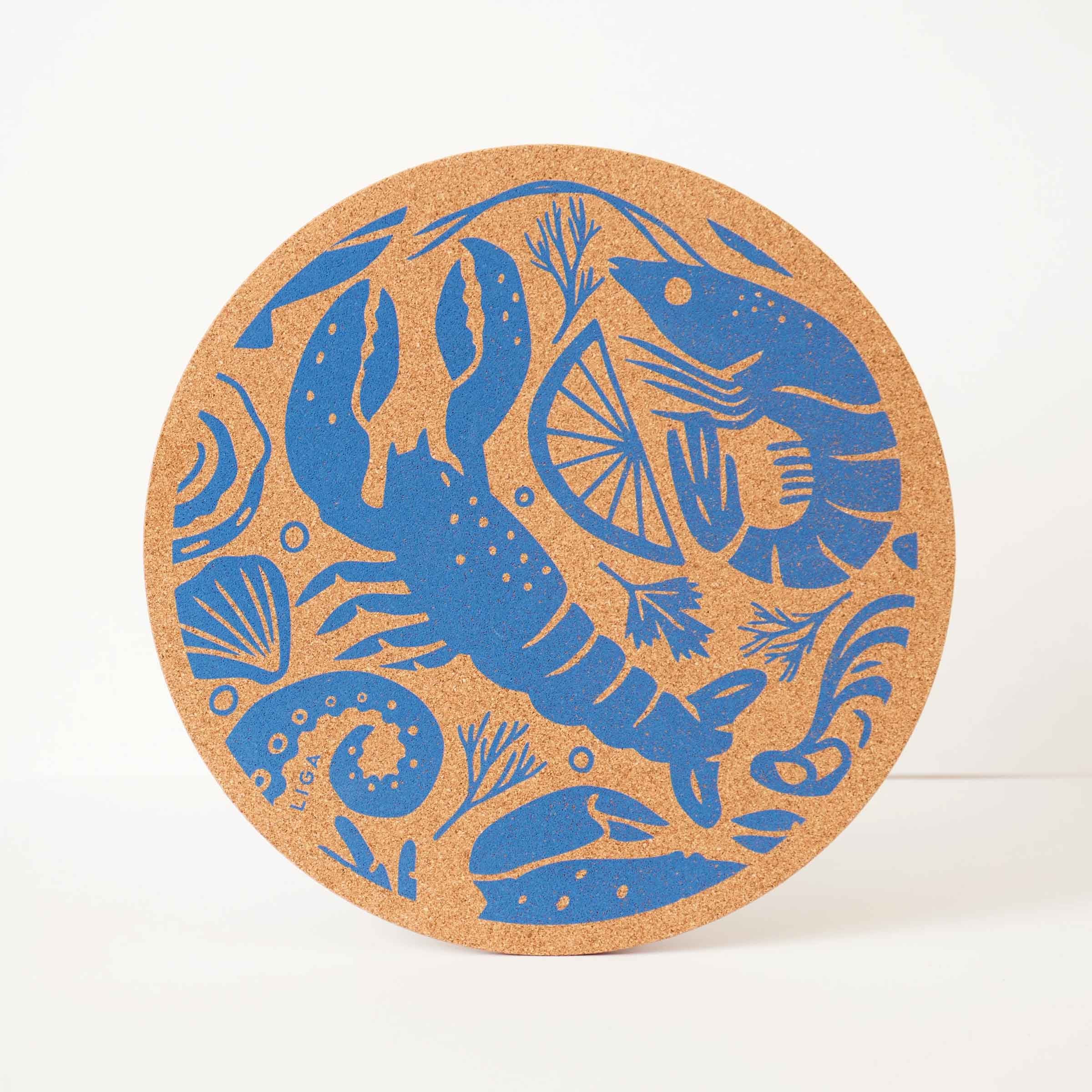 Cork Placemat 30cm | Seafood Platter