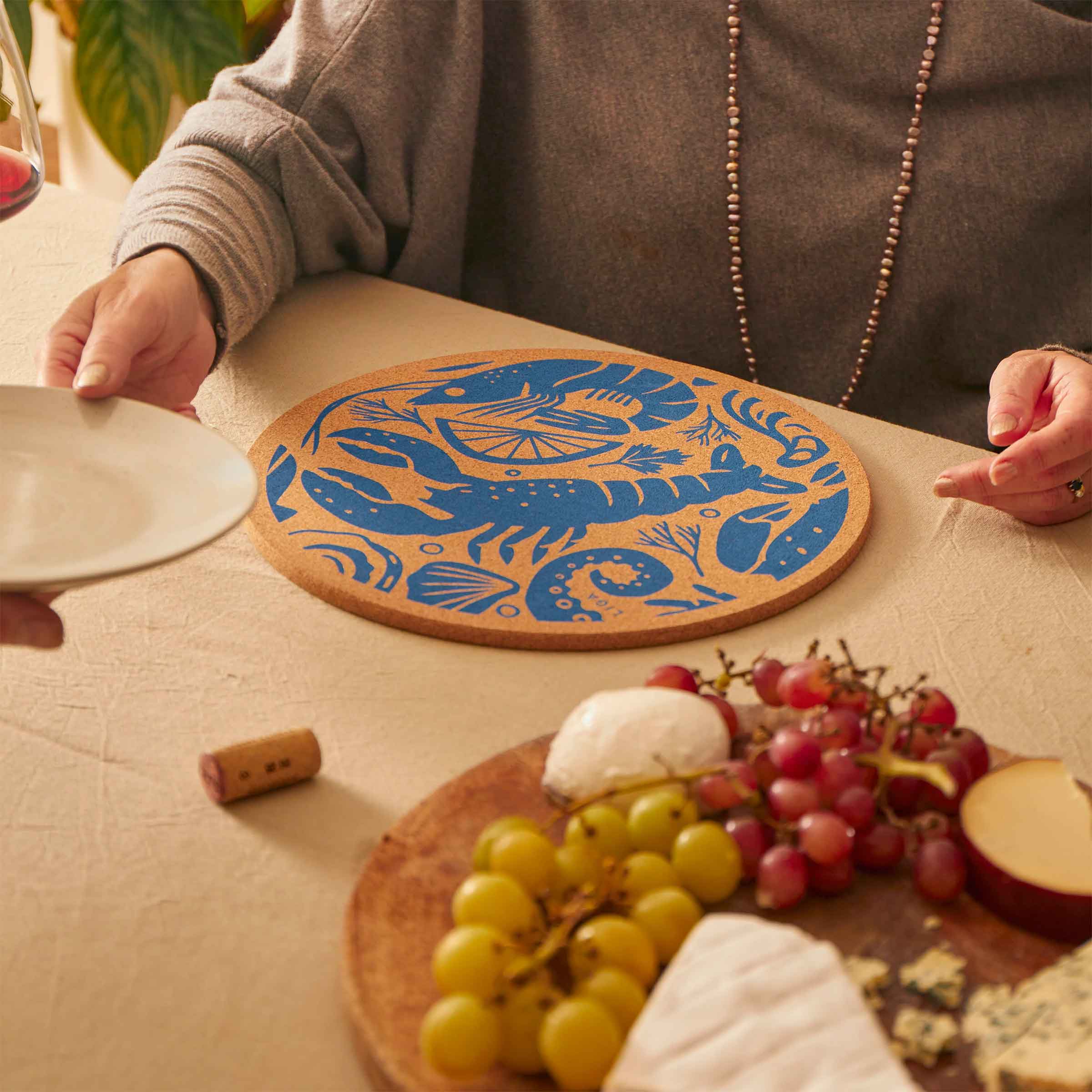 Cork Placemat 30cm | Seafood Platter