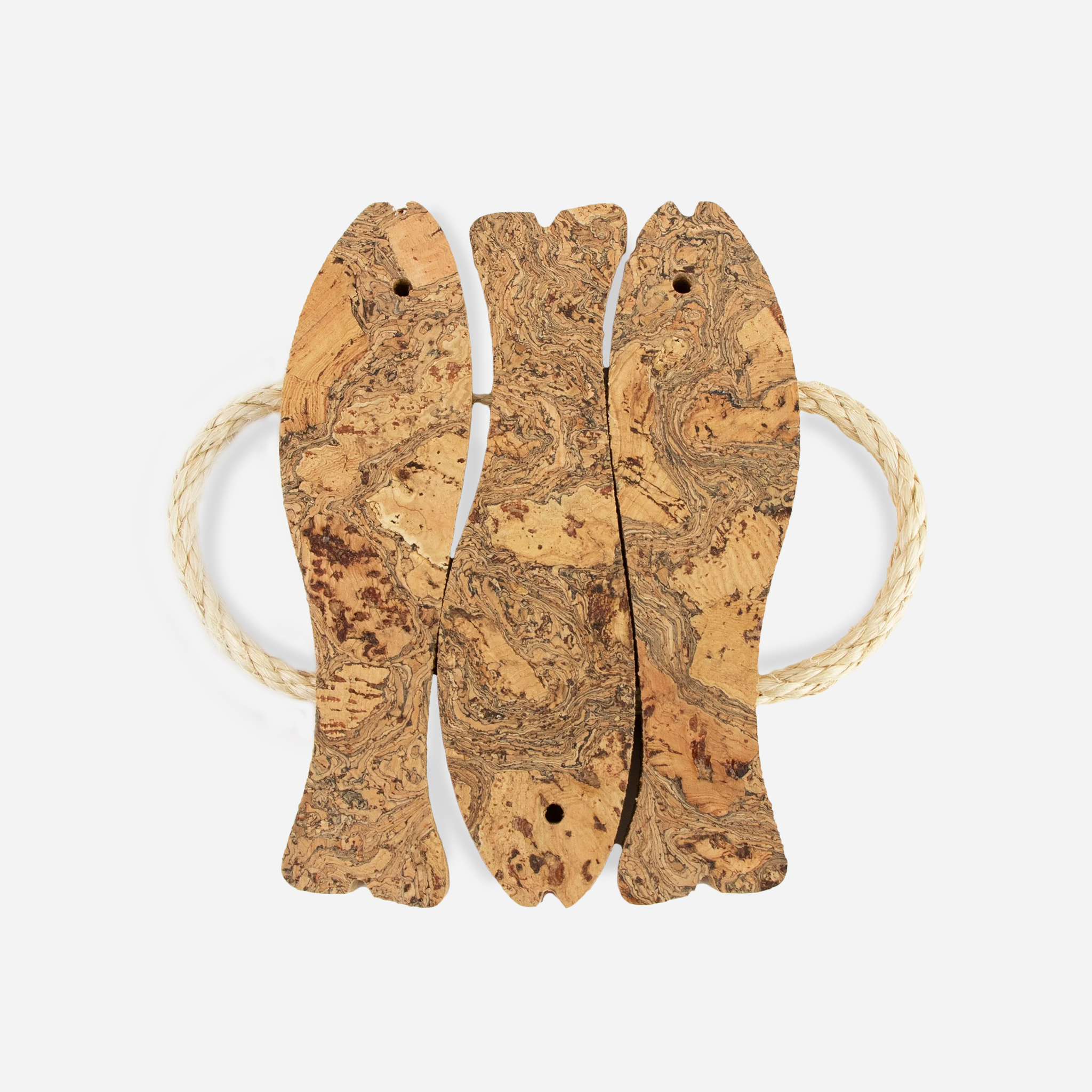 Natural Cork Fish Trivet | 3 Fish
