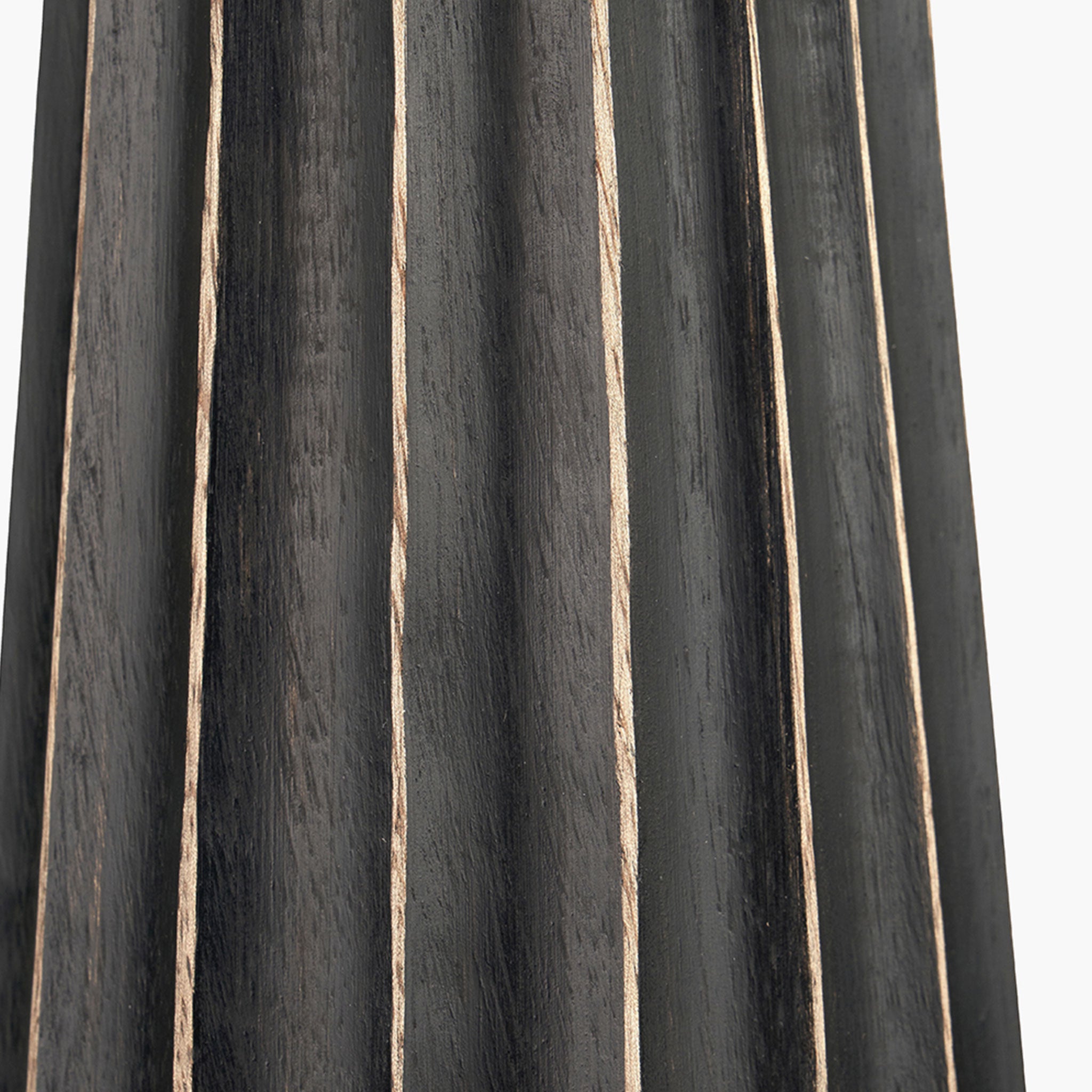 Draydon Black Wash Mango Wood Textured Cone Table Lamp