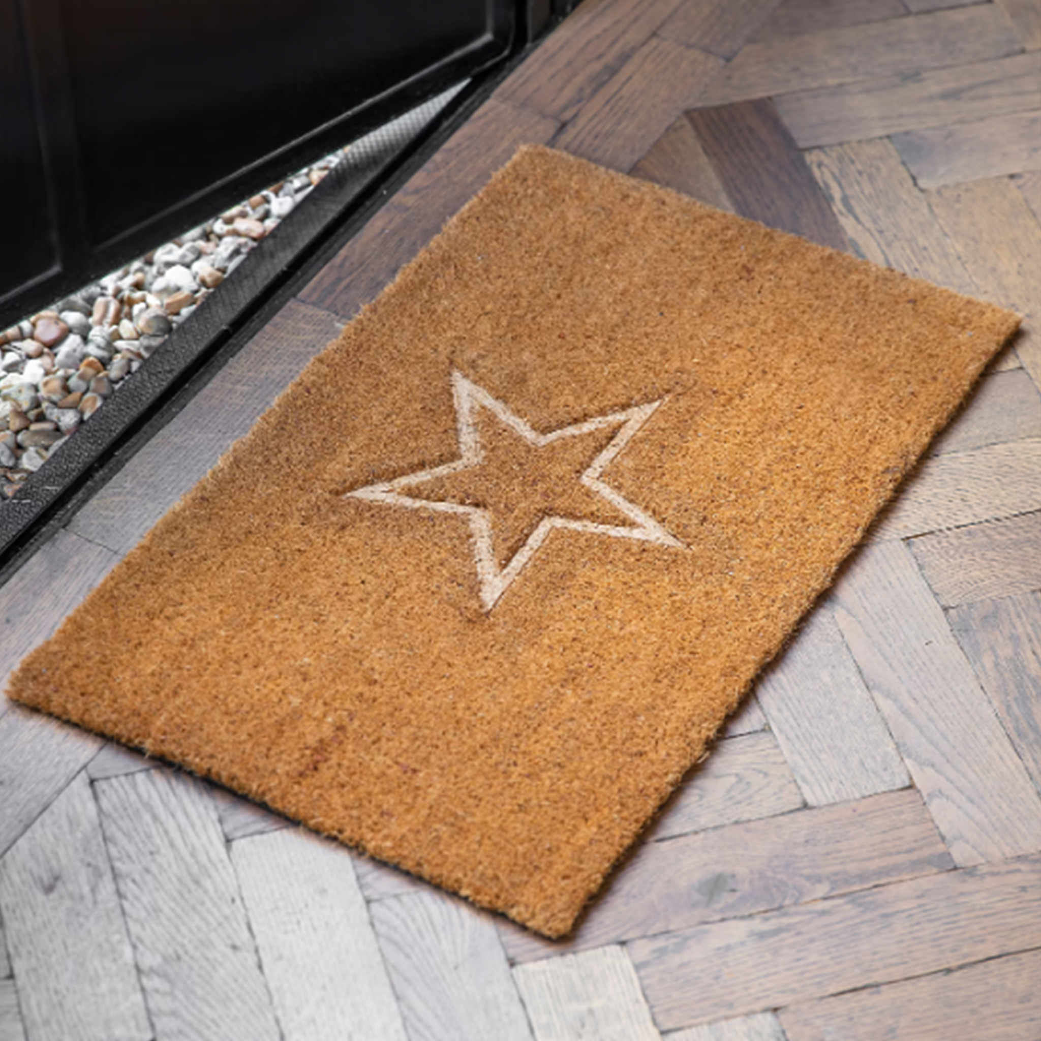 Embossed Star Doormat | Natural | Small