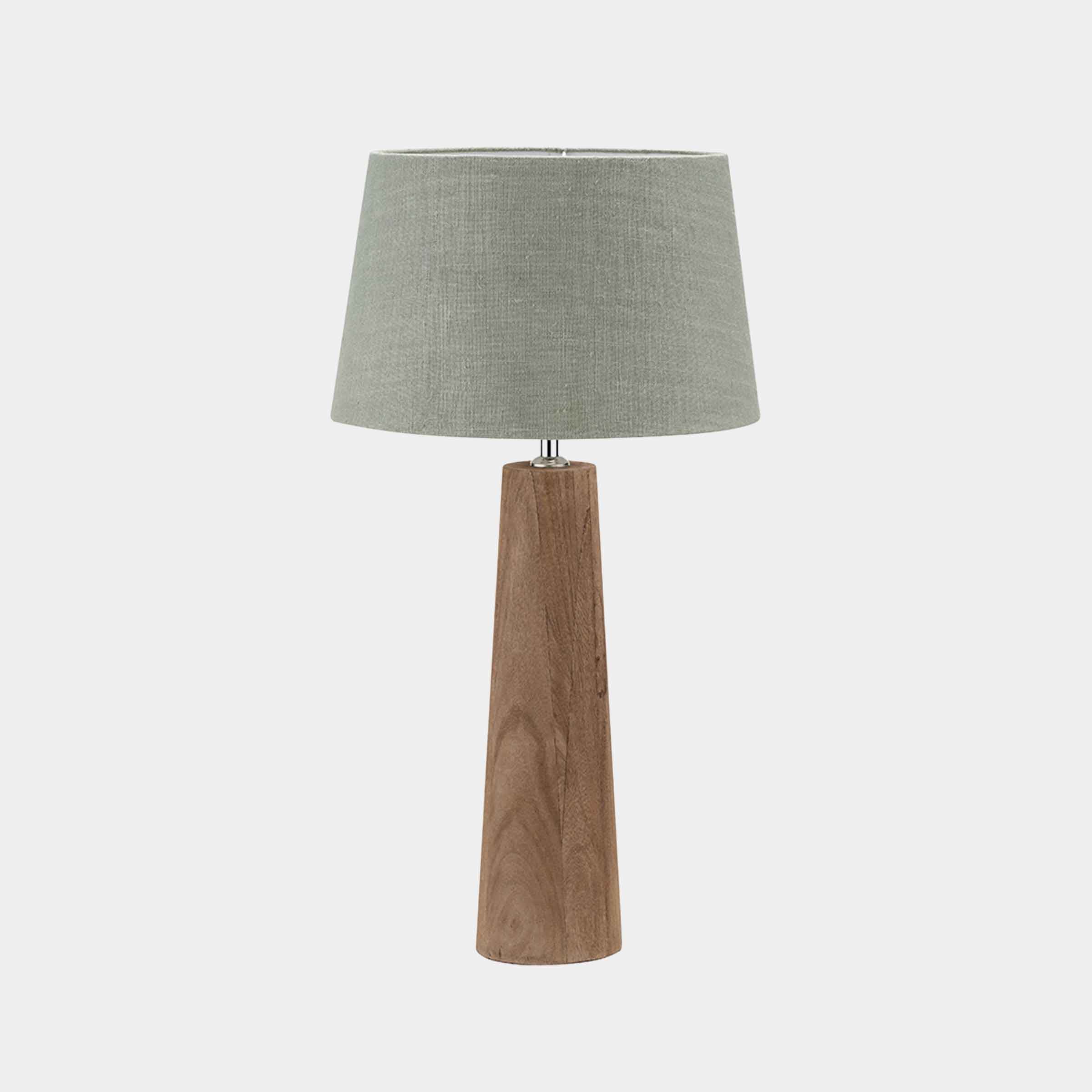 Esha Mango Wood Table Lamp with Pistachio Green Linen Shade