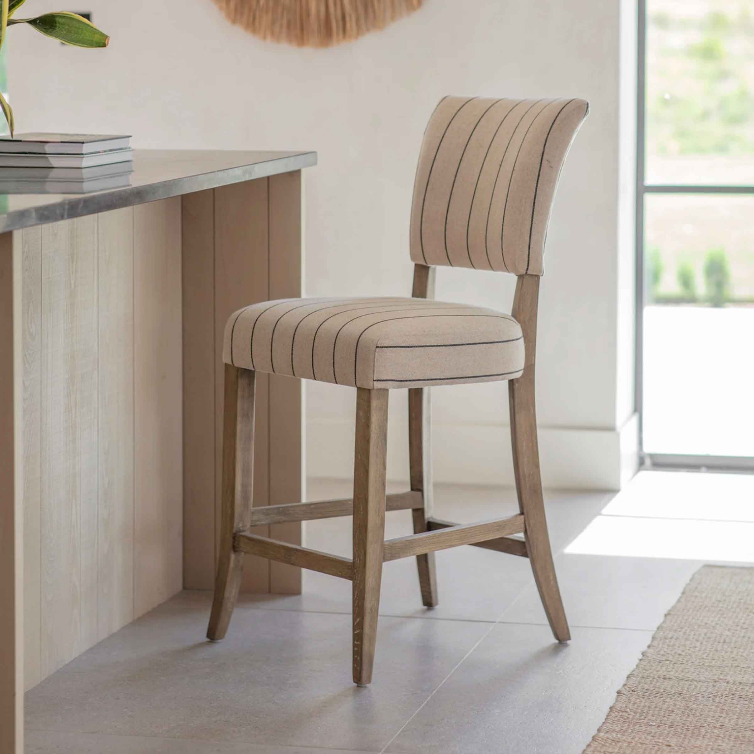 Flores Striped Bar Stool