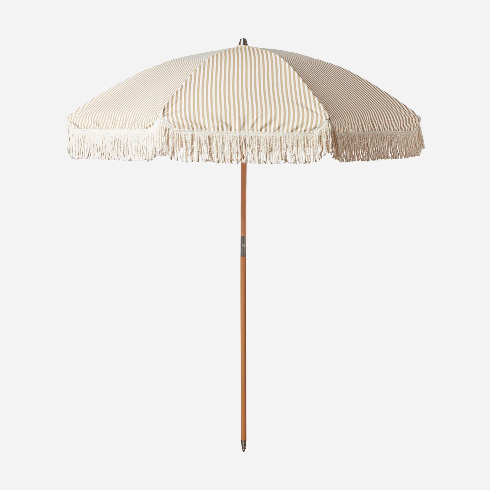 Garden Umbrella – Sand Stripe with Fringe