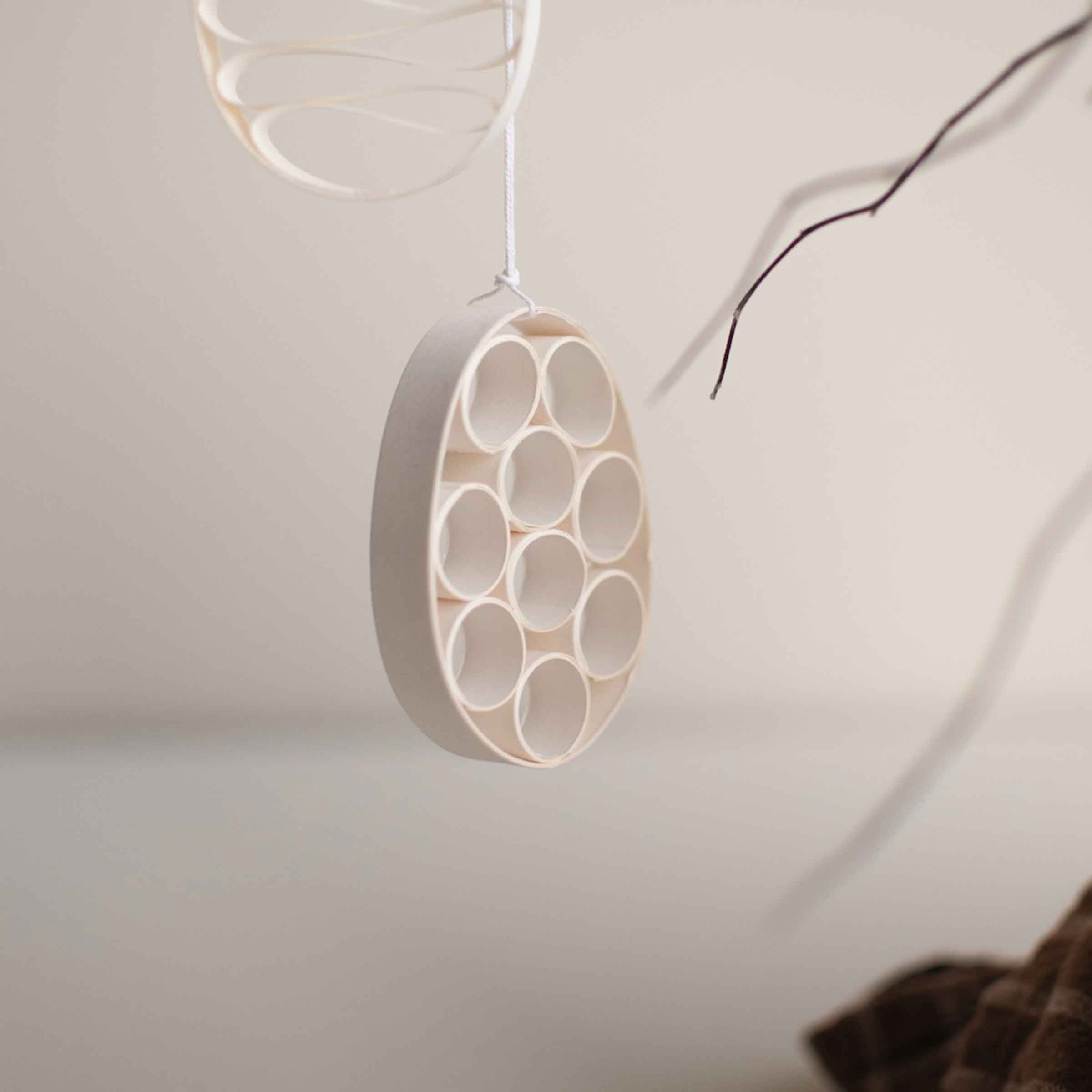 Handmade Paper Hanging Easter Egg | Circle