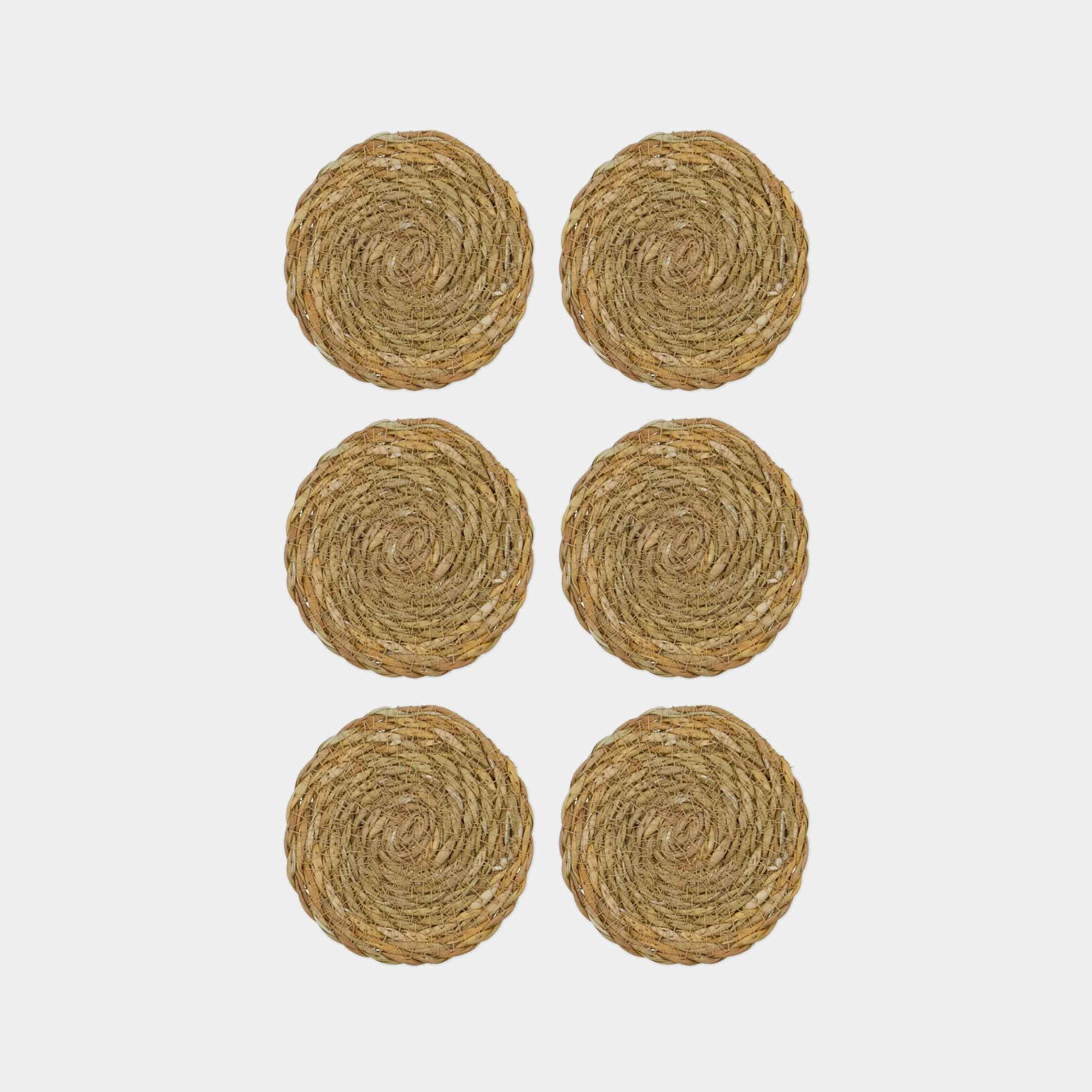 Handwoven Natural Coasters | Set Of 6