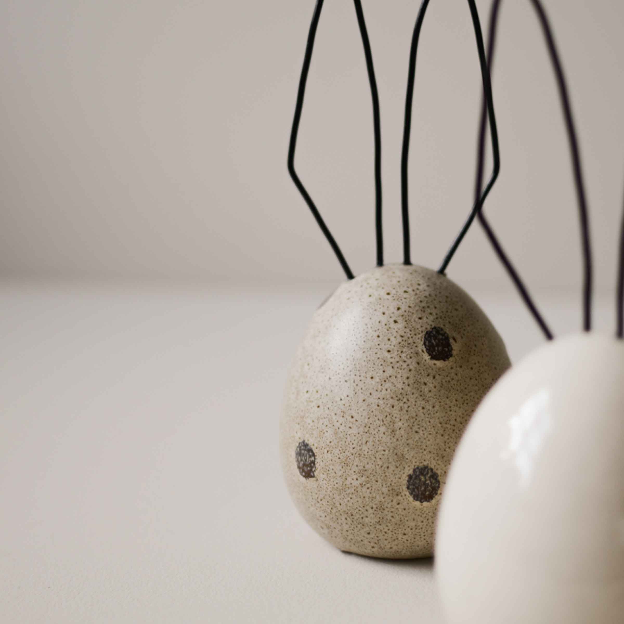 Ceramic Rabbit | Beige Dot