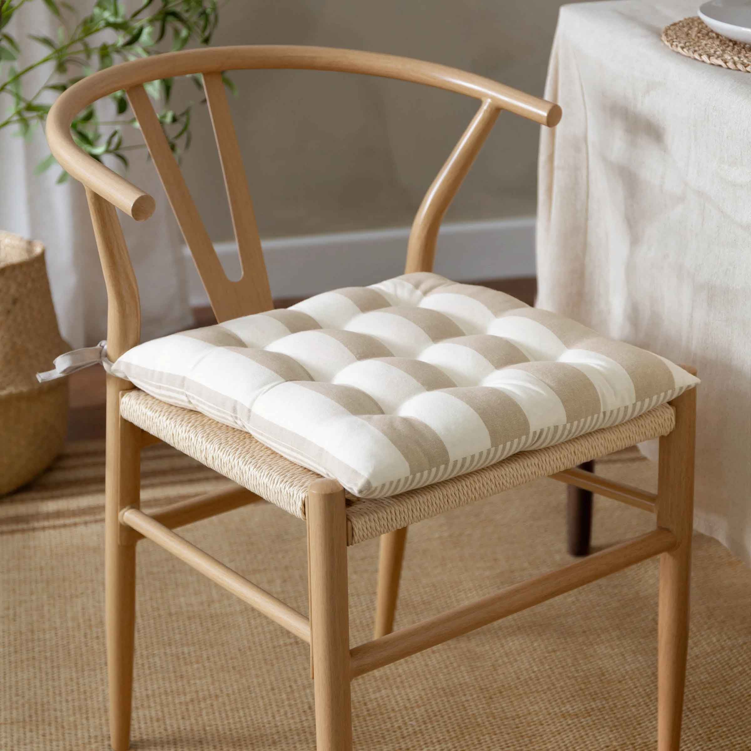 Hayle Striped Seat Pad | Set of 2 | Natural