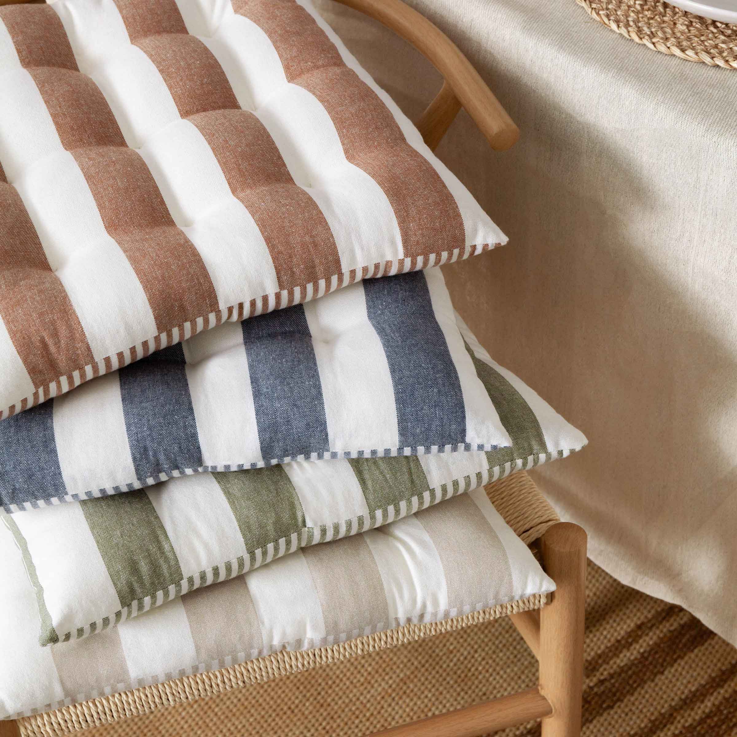 Hayle Striped Seat Pad | Set of 2 | Natural