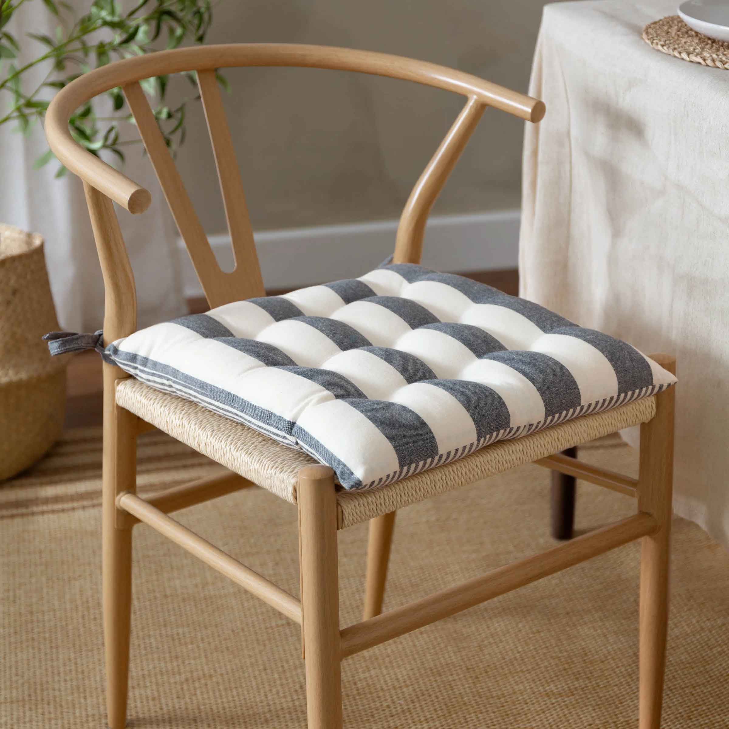 Hayle Striped Seat Pad | Set of 2 | Navy