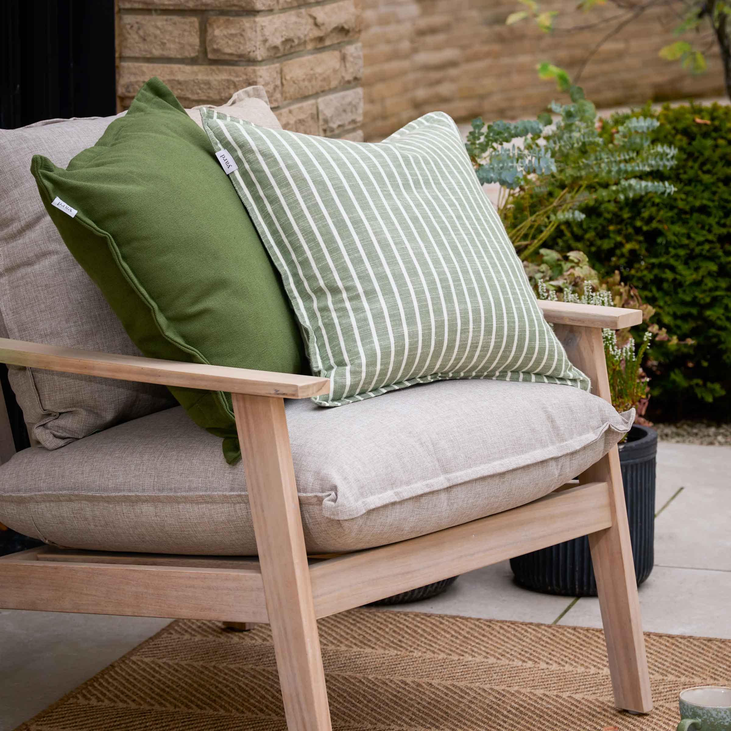 Hessle Stripe Outdoor Cushion I Eucalyptus