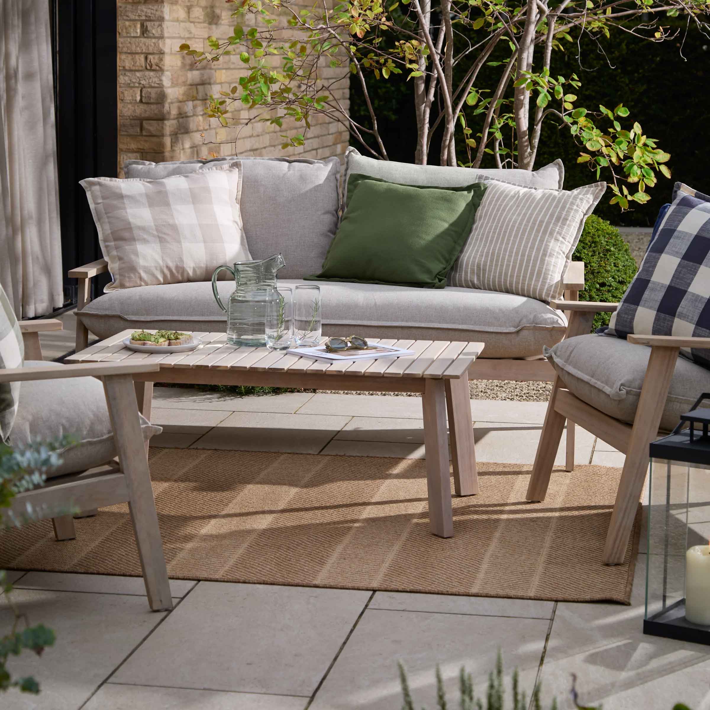 Hessle Stripe Outdoor Cushion I Natural