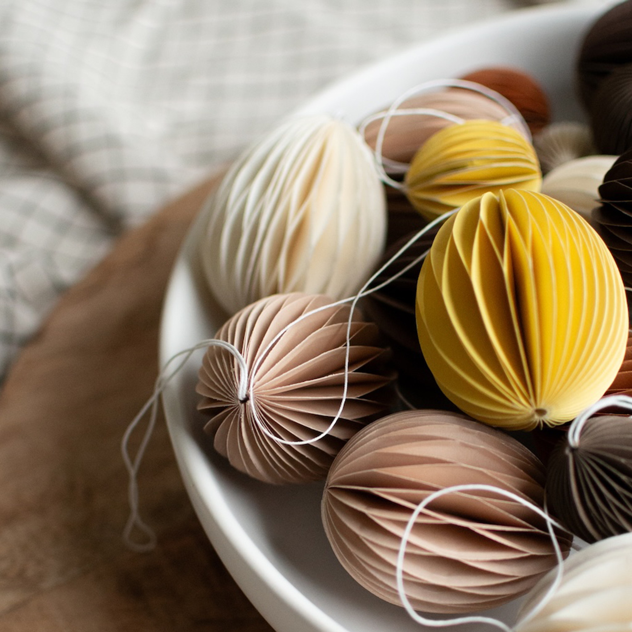 Honeycomb Paper Egg Decoration | Yellow