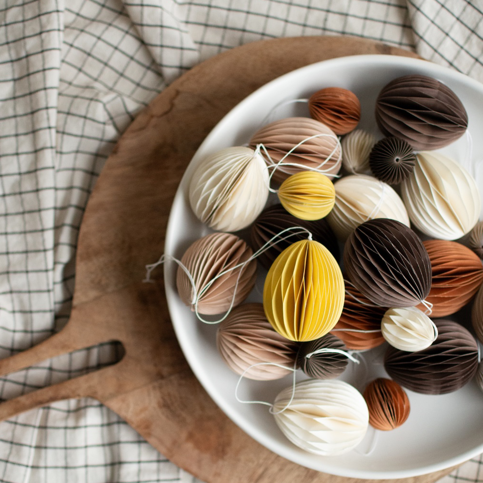 Honeycomb Paper Egg Decoration | Yellow