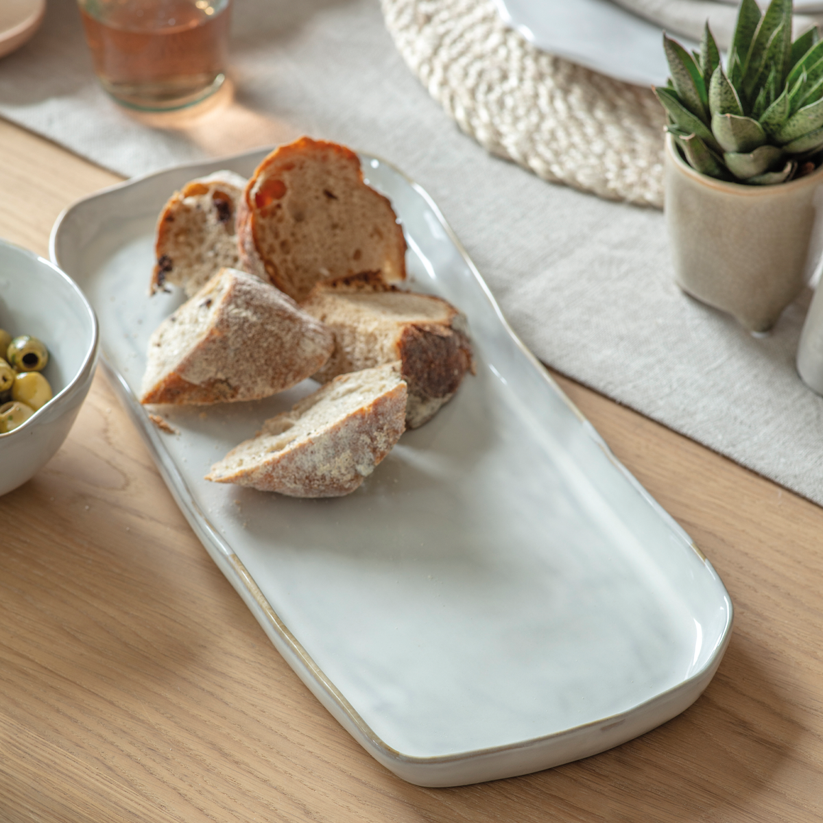 Ithaca Ceramic Serving Tray - White