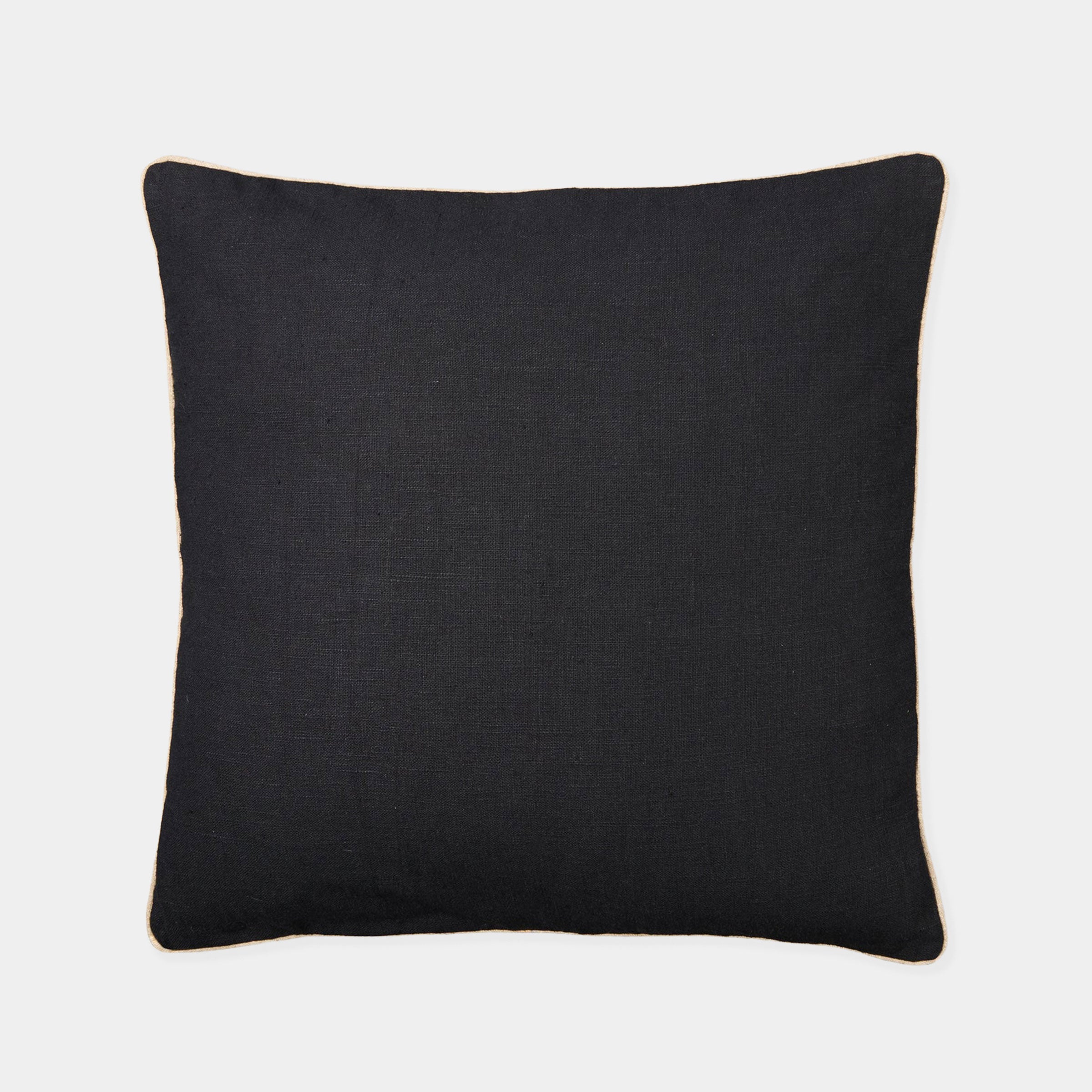 Jasper Square Cushion | Ramie Cotton | Black/Natural