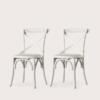 Jember Cafe Chairs (Pair) - White