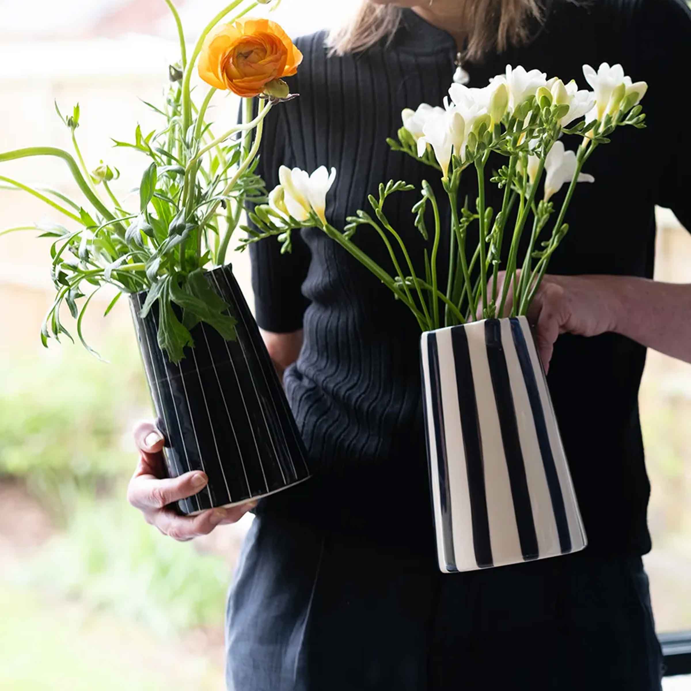 Large Candy Stripe Jug | Graphite