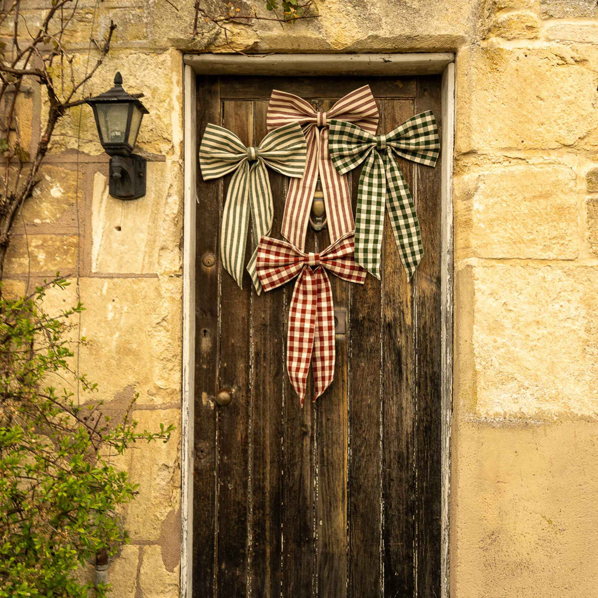 Large Gingham Bow | Winter Berry