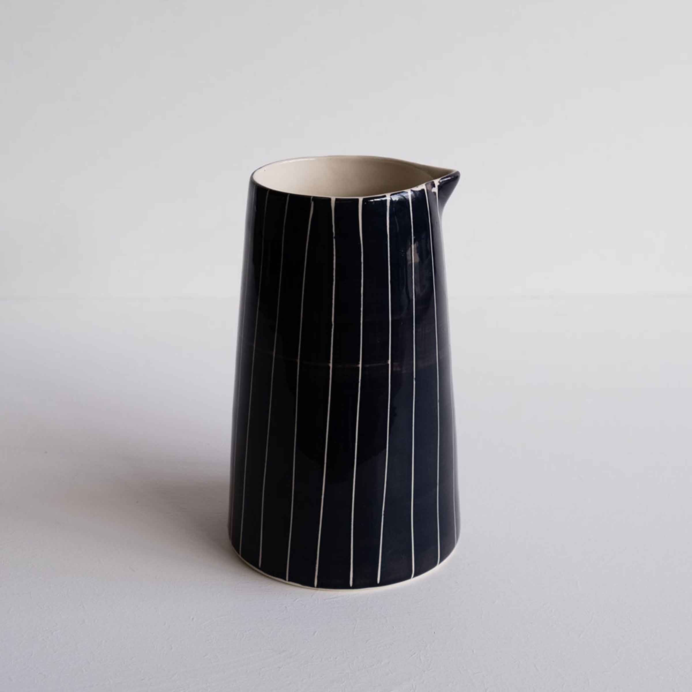 Large Sgraffito Stripe Jug | Graphite