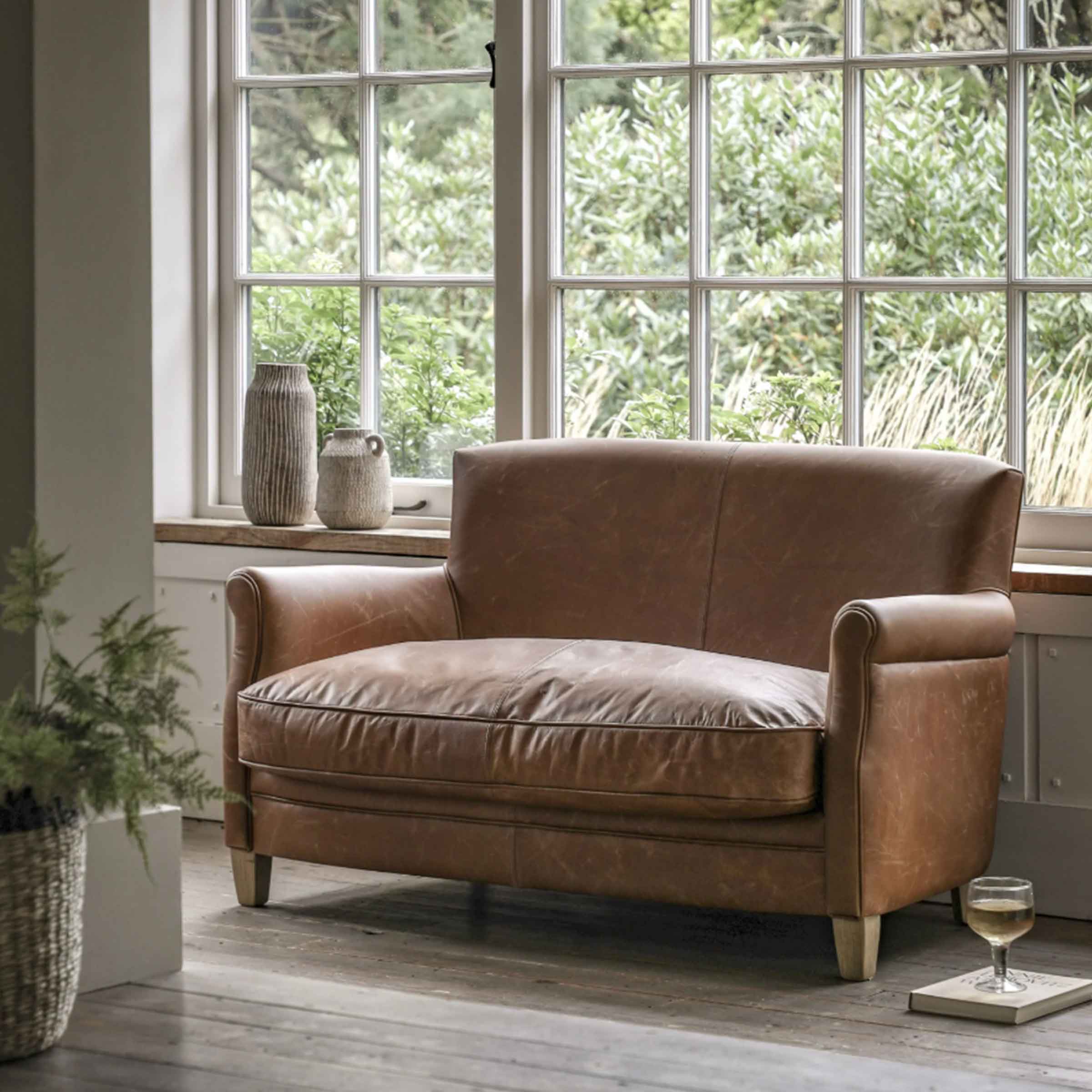 Lovina Vintage Brown Leather Sofa