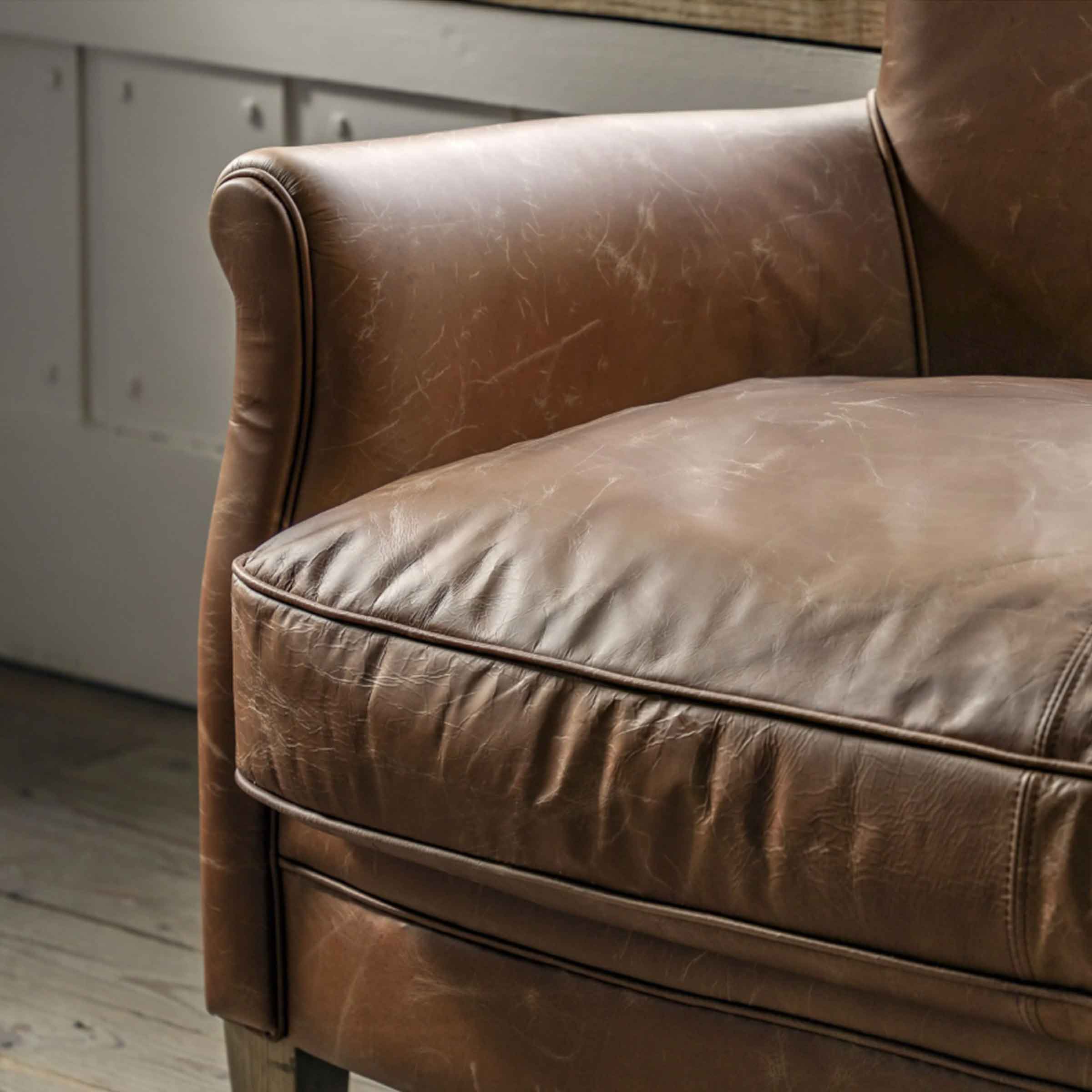 Lovina Vintage Brown Leather Sofa