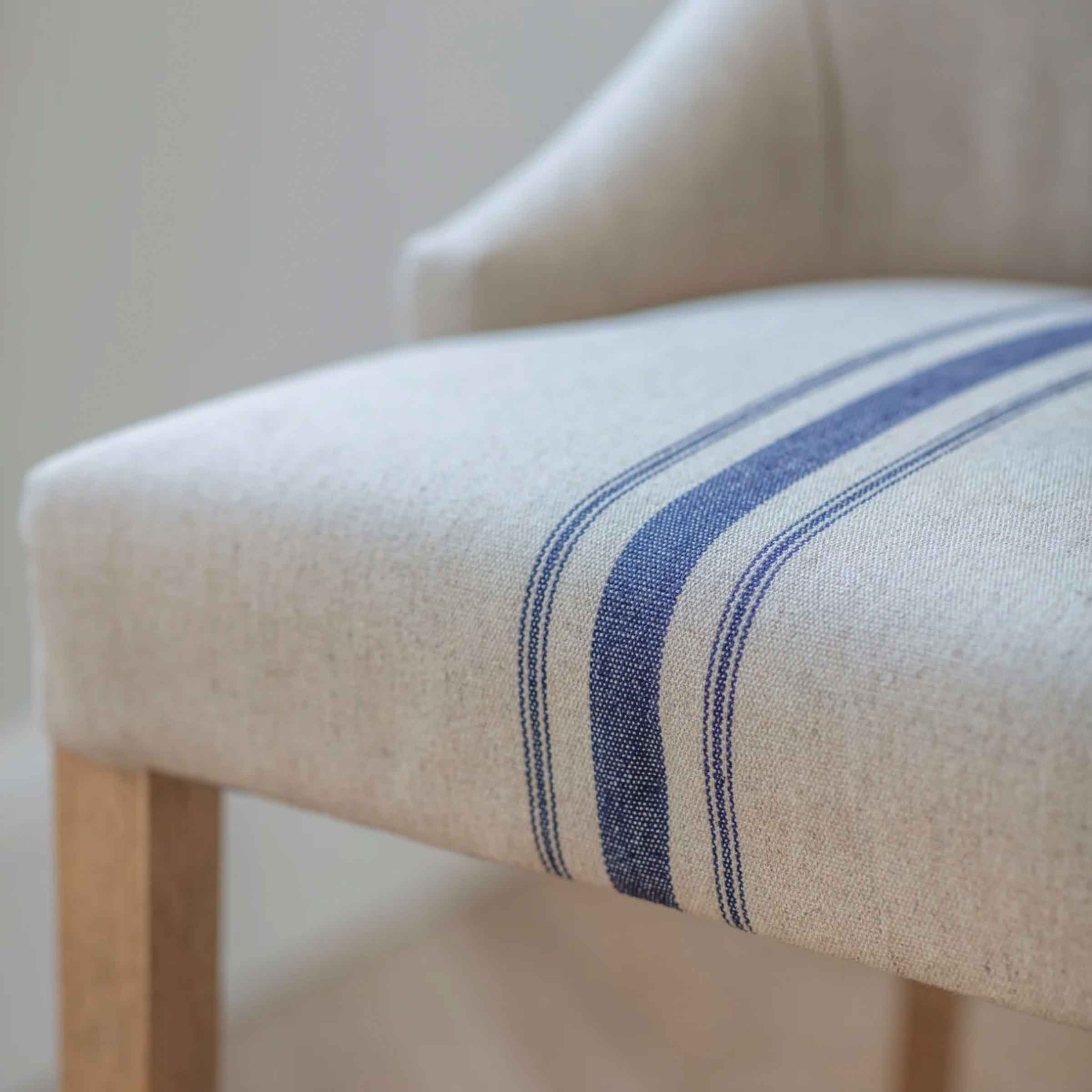 Lovina Blue Stripe Curved Bar Stool