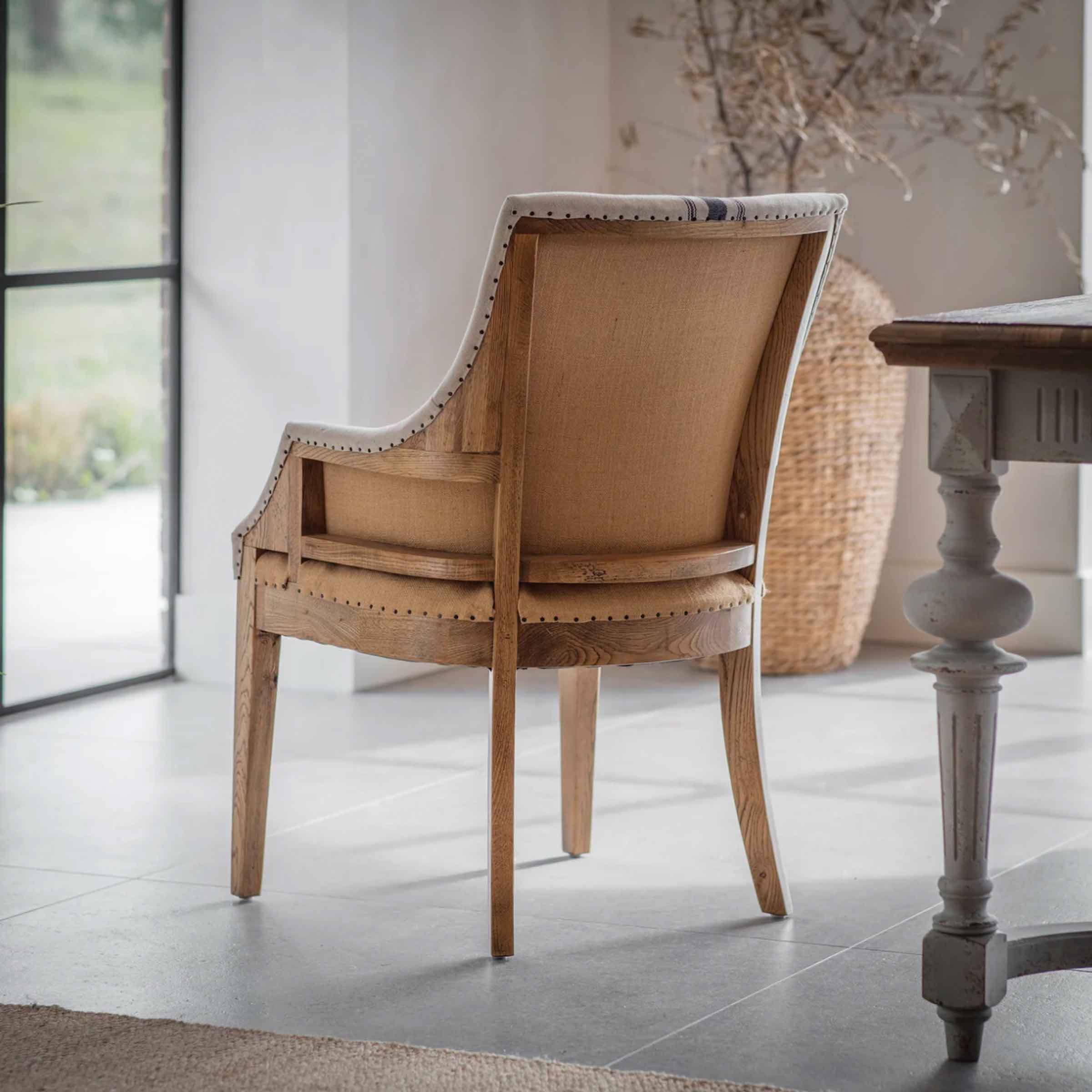Lovina Blue Stripe Deconstructed Carver Chair