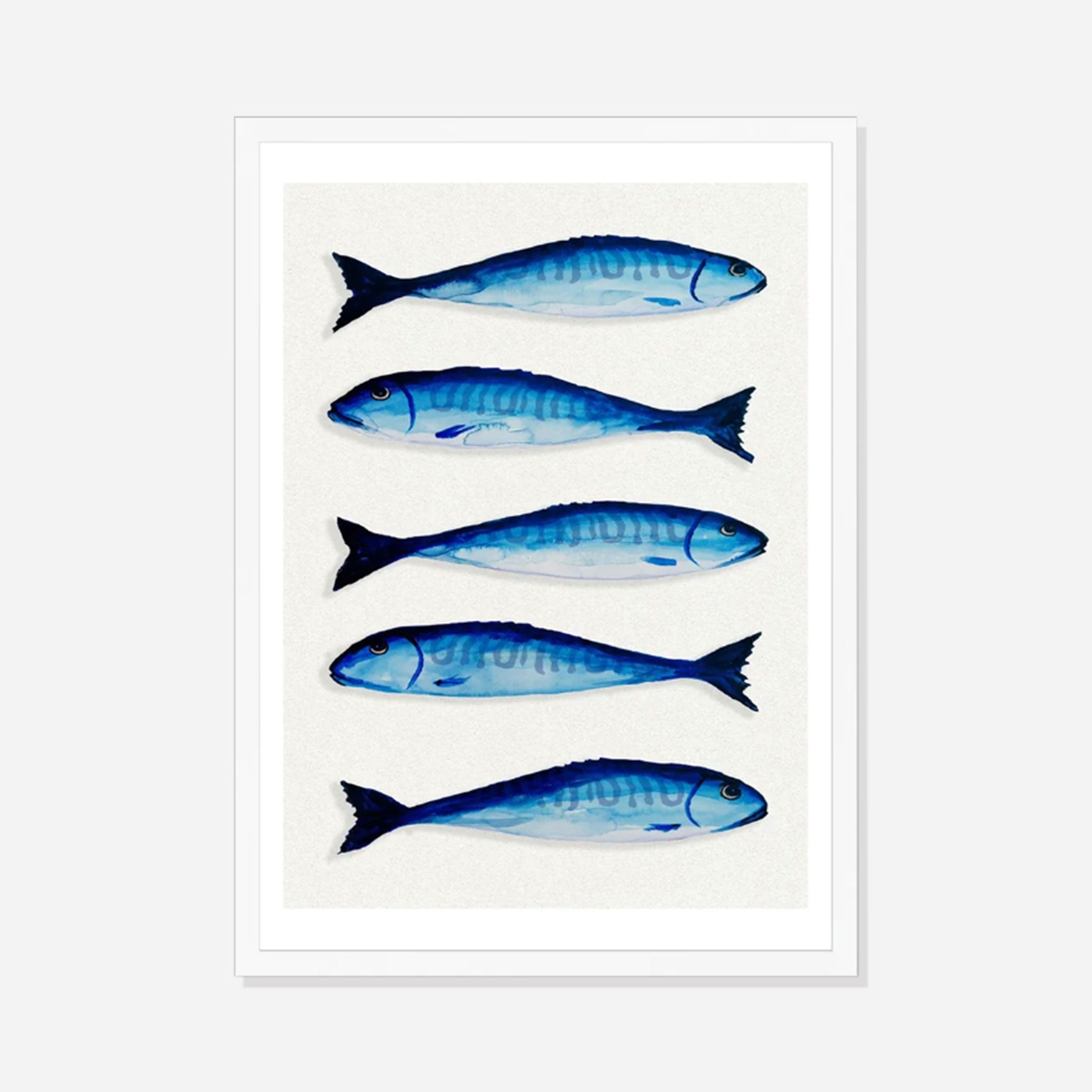 Mackerel Kitchen Art Print - Framed