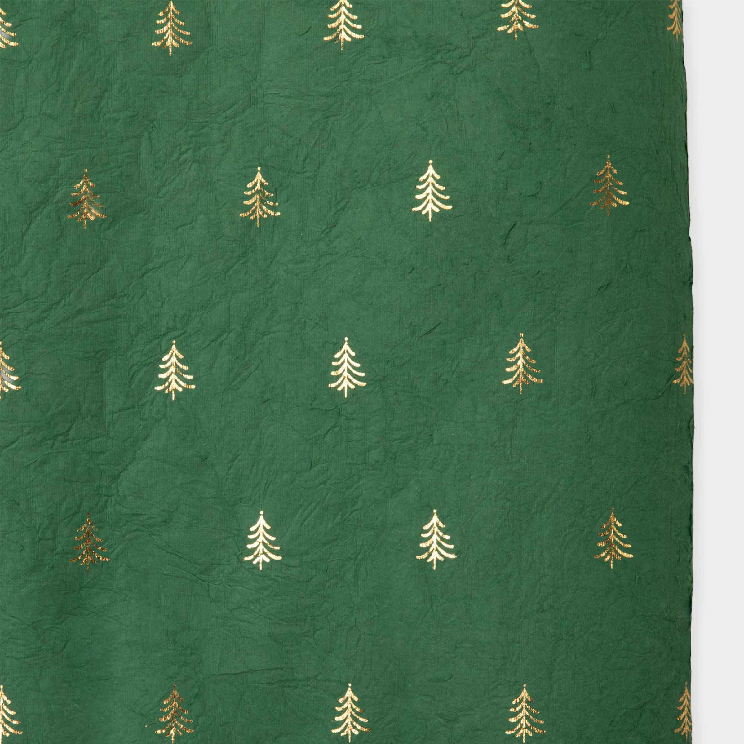 Maddox Christmas Wrapping Paper – Rosemary Green with Gold Foil Designs