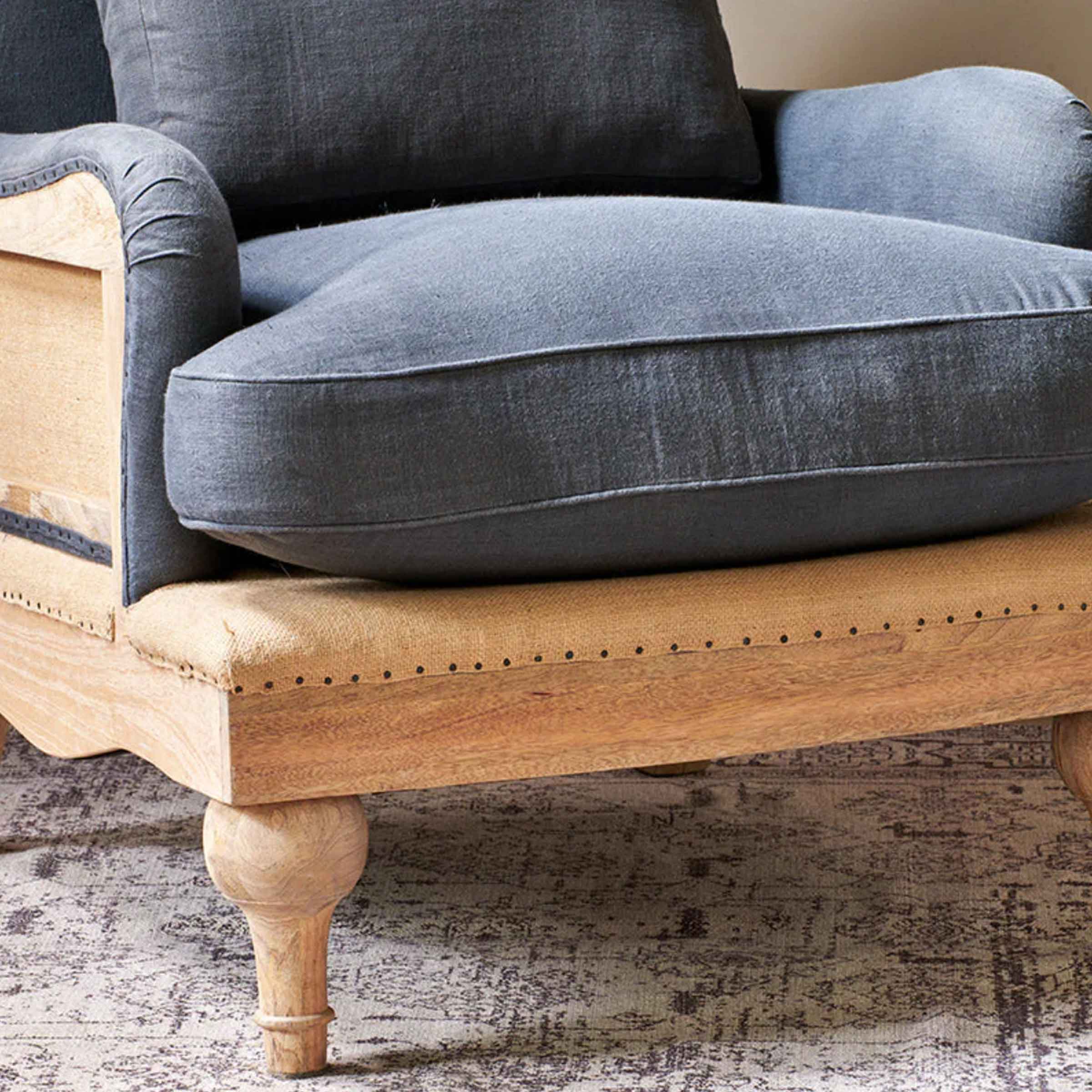 Manta Deconstructed Linen Armchair | Charcoal