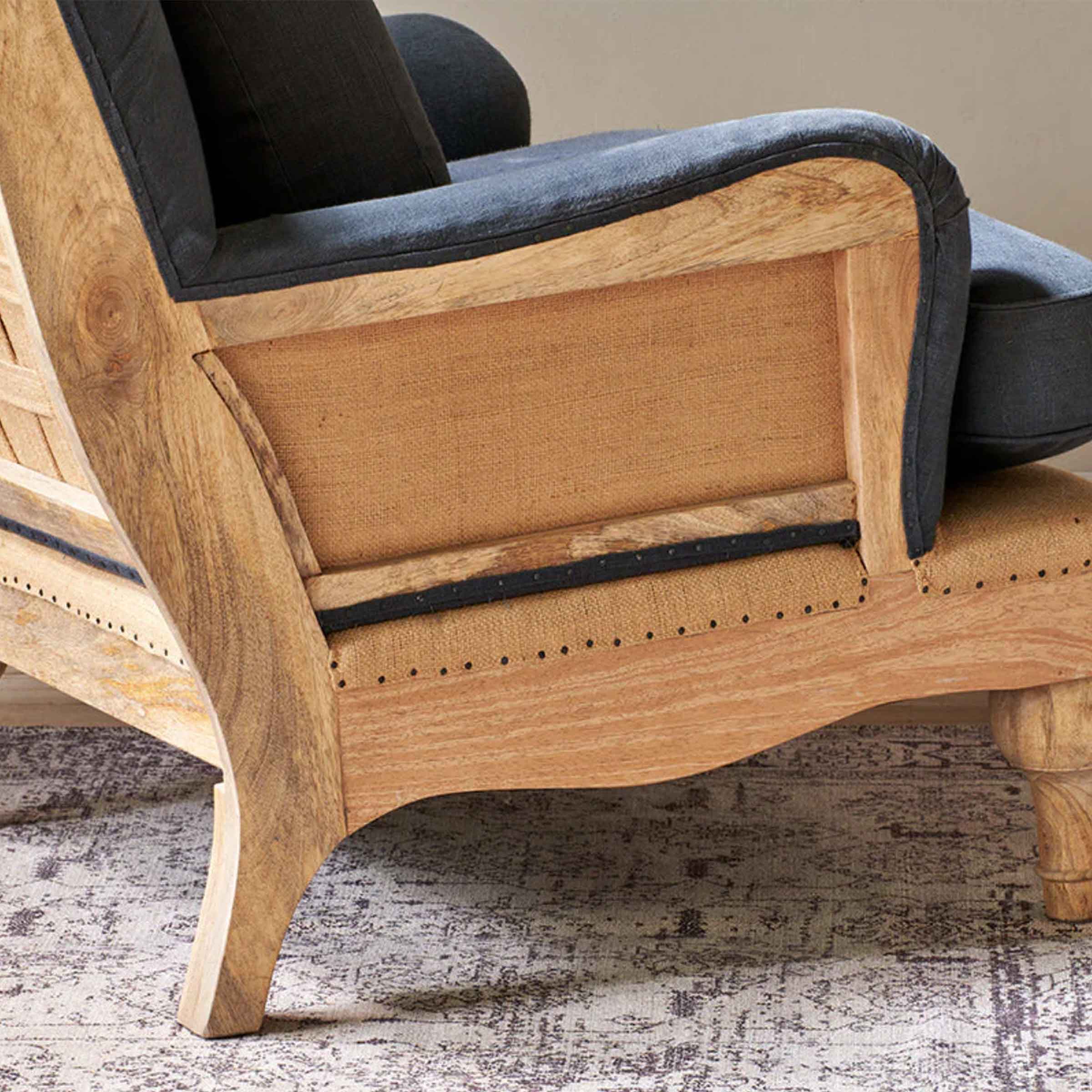 Manta Deconstructed Linen Armchair | Charcoal