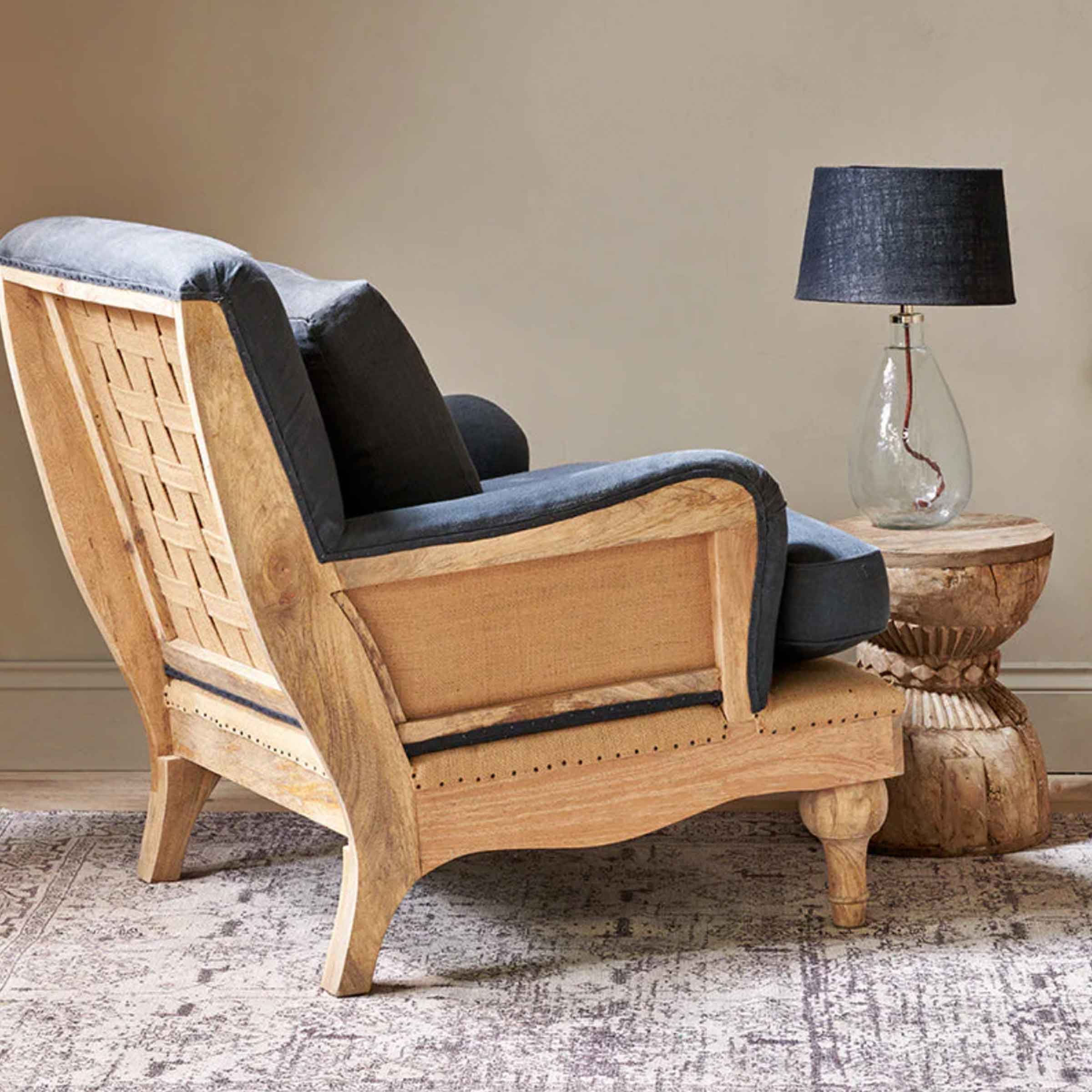 Manta Deconstructed Linen Armchair | Charcoal