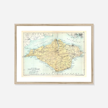 Map of Isle of Wight Print - Framed
