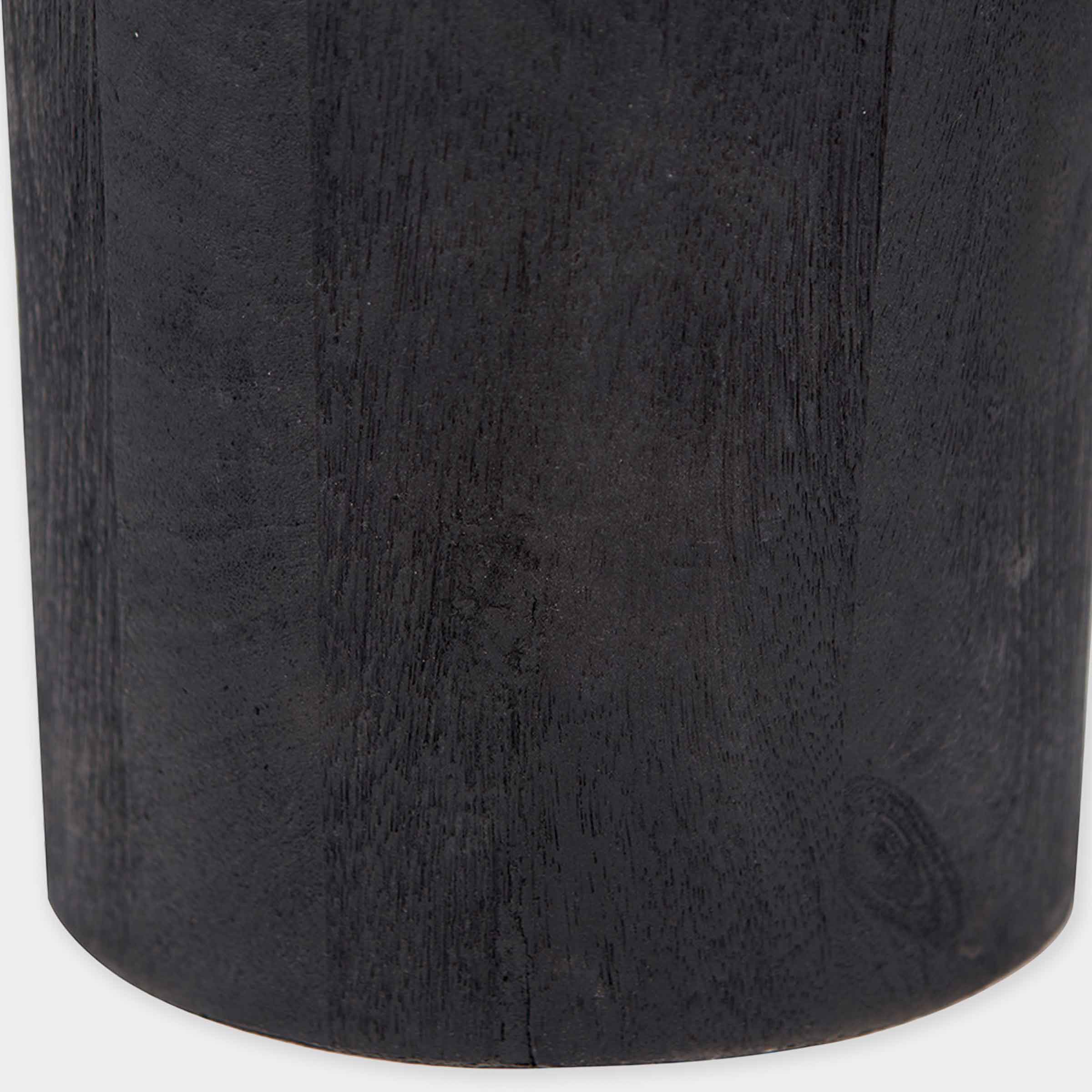 Marin Black Wood Tall Neck Floor Lamp