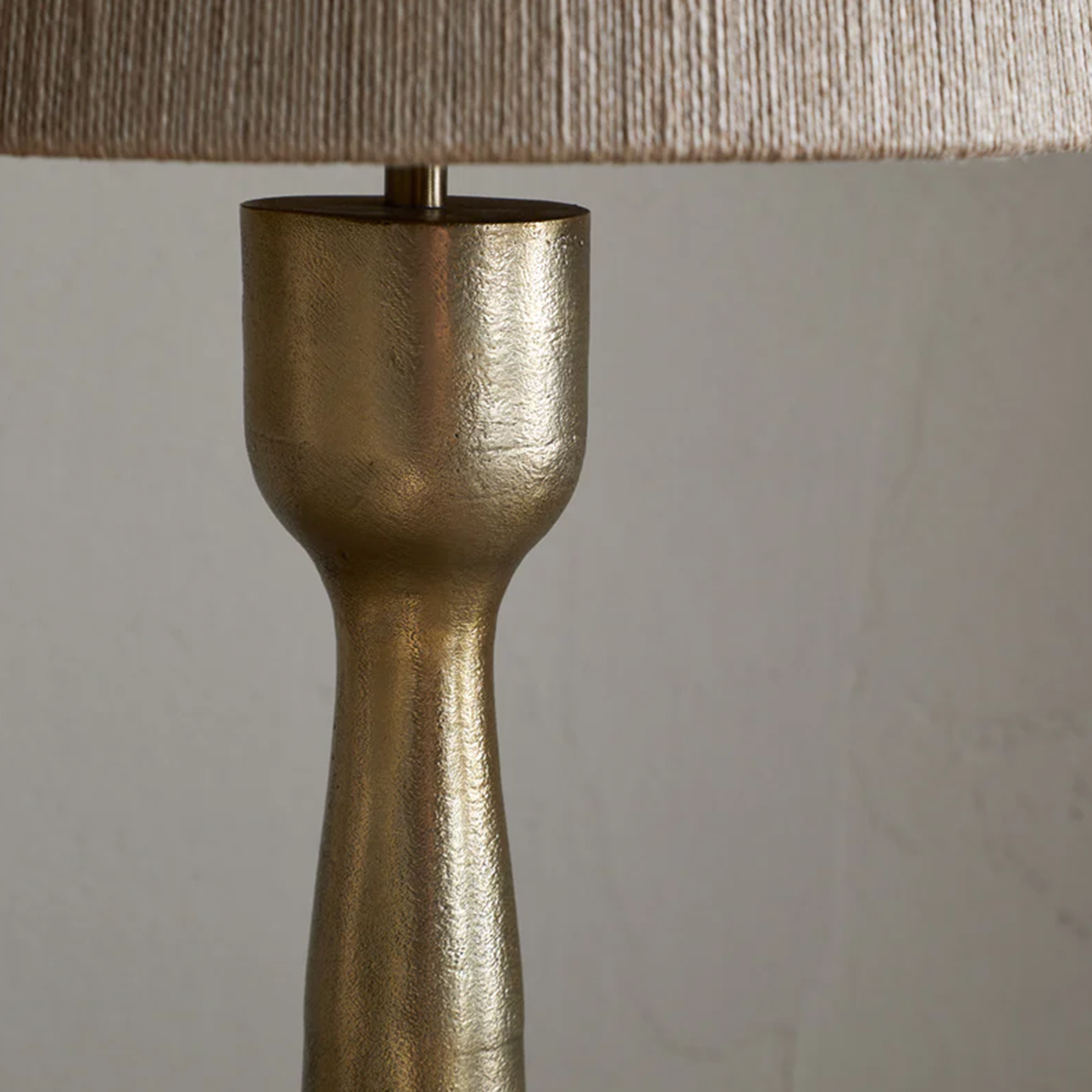 Marpha Antique Brass Table Lamp with Jute Shade