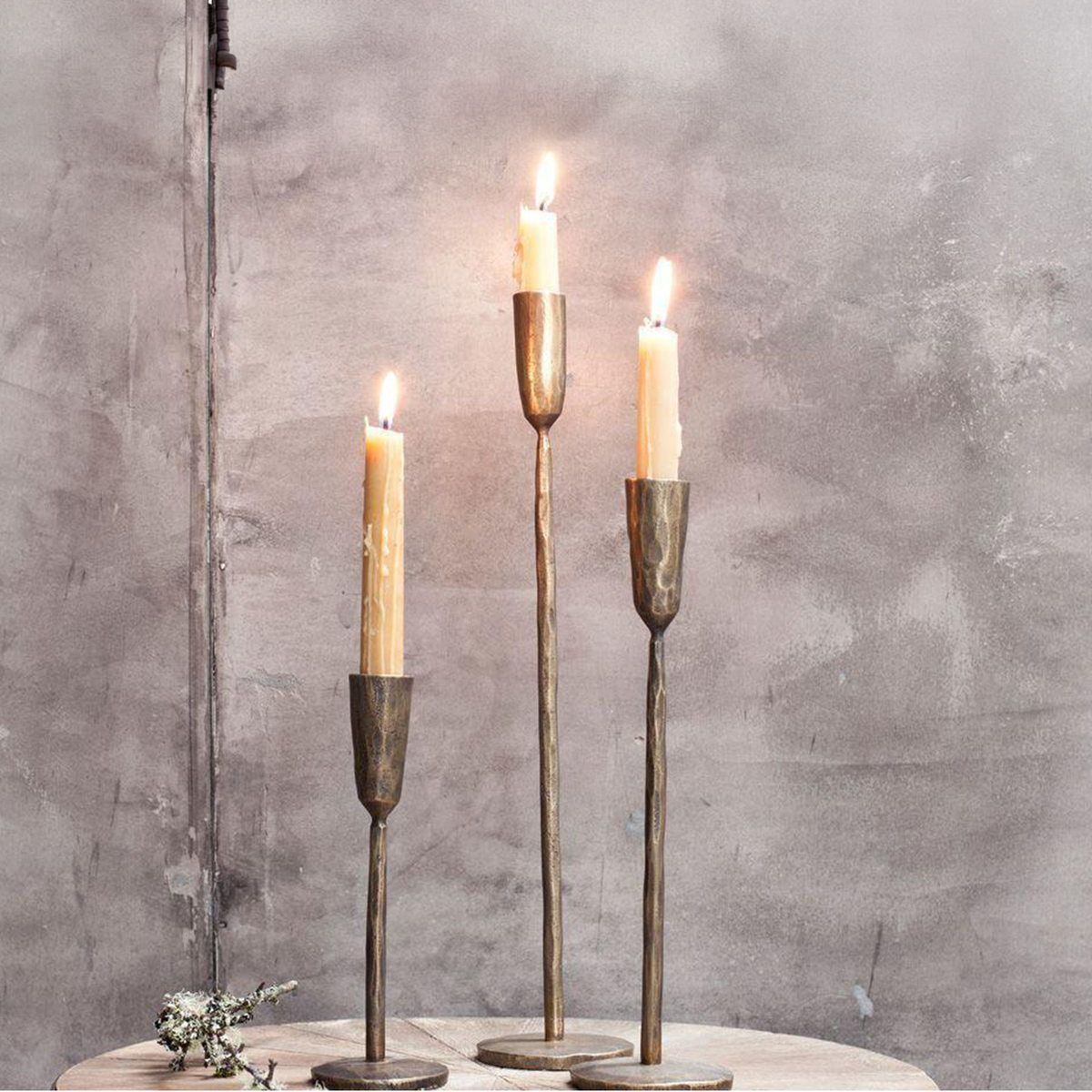 Mbata Antique Brass Candlestick