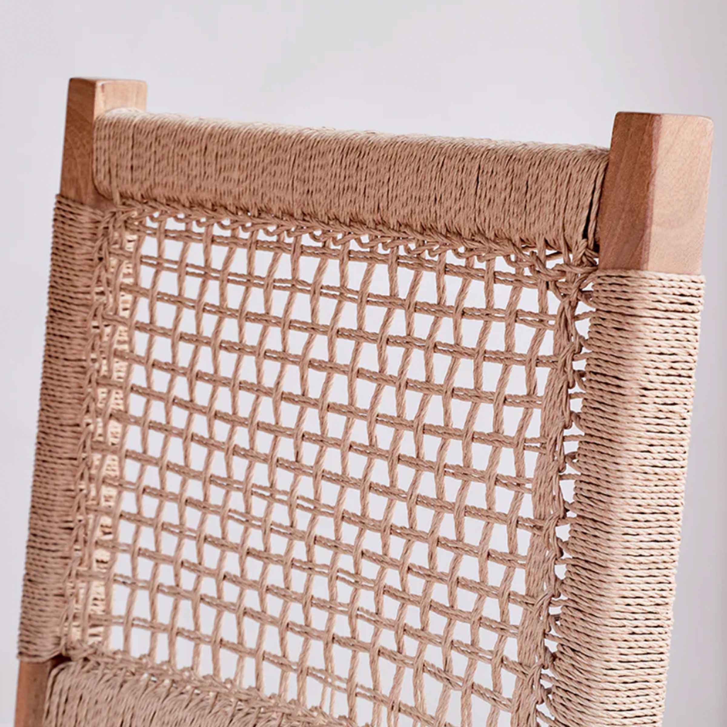 Melolo Mango Wood + Cord Dining Chair | Natural