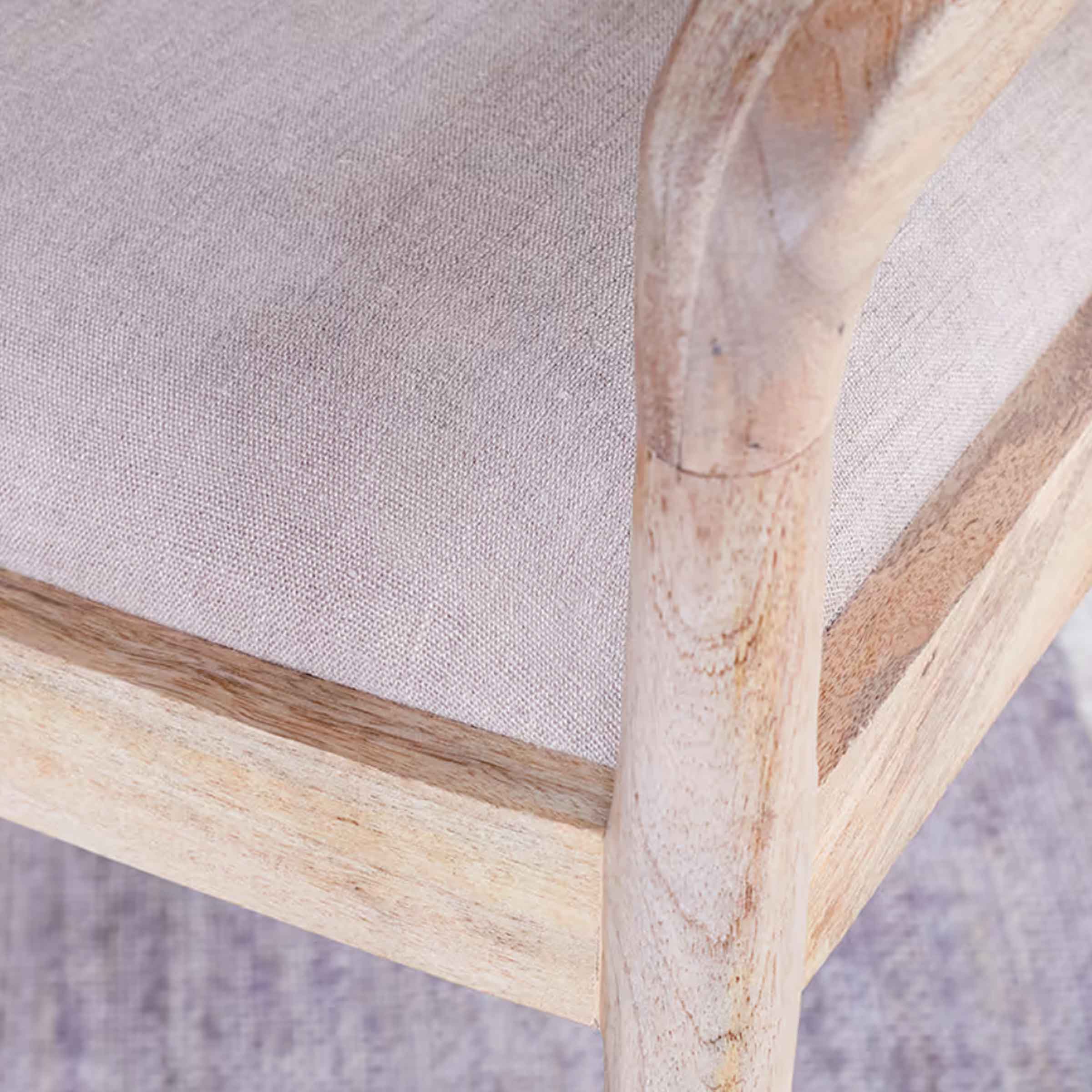 Melolo Mango Wood Upholstered Dining Chair | Natural