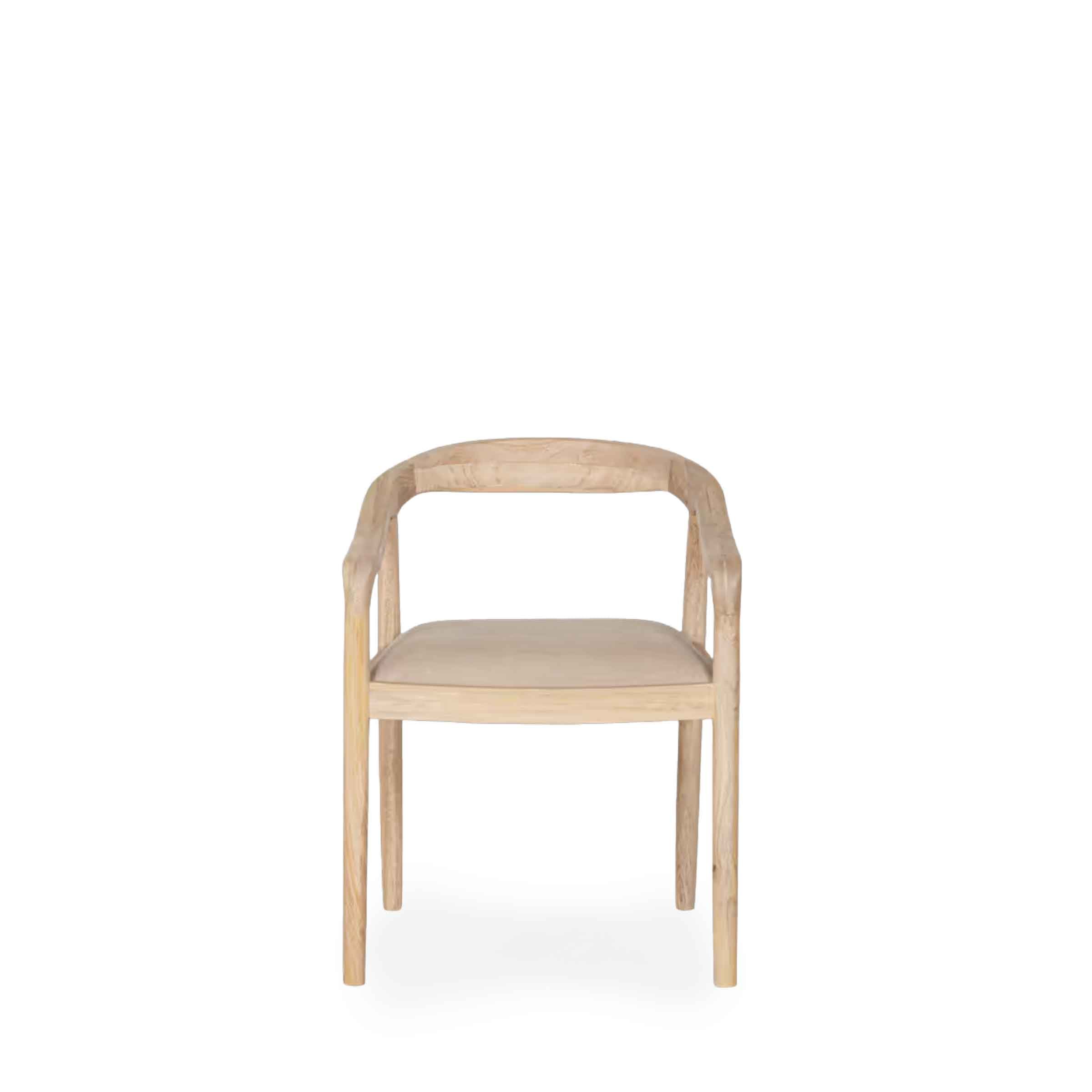 Melolo Mango Wood Upholstered Dining Chair | Natural