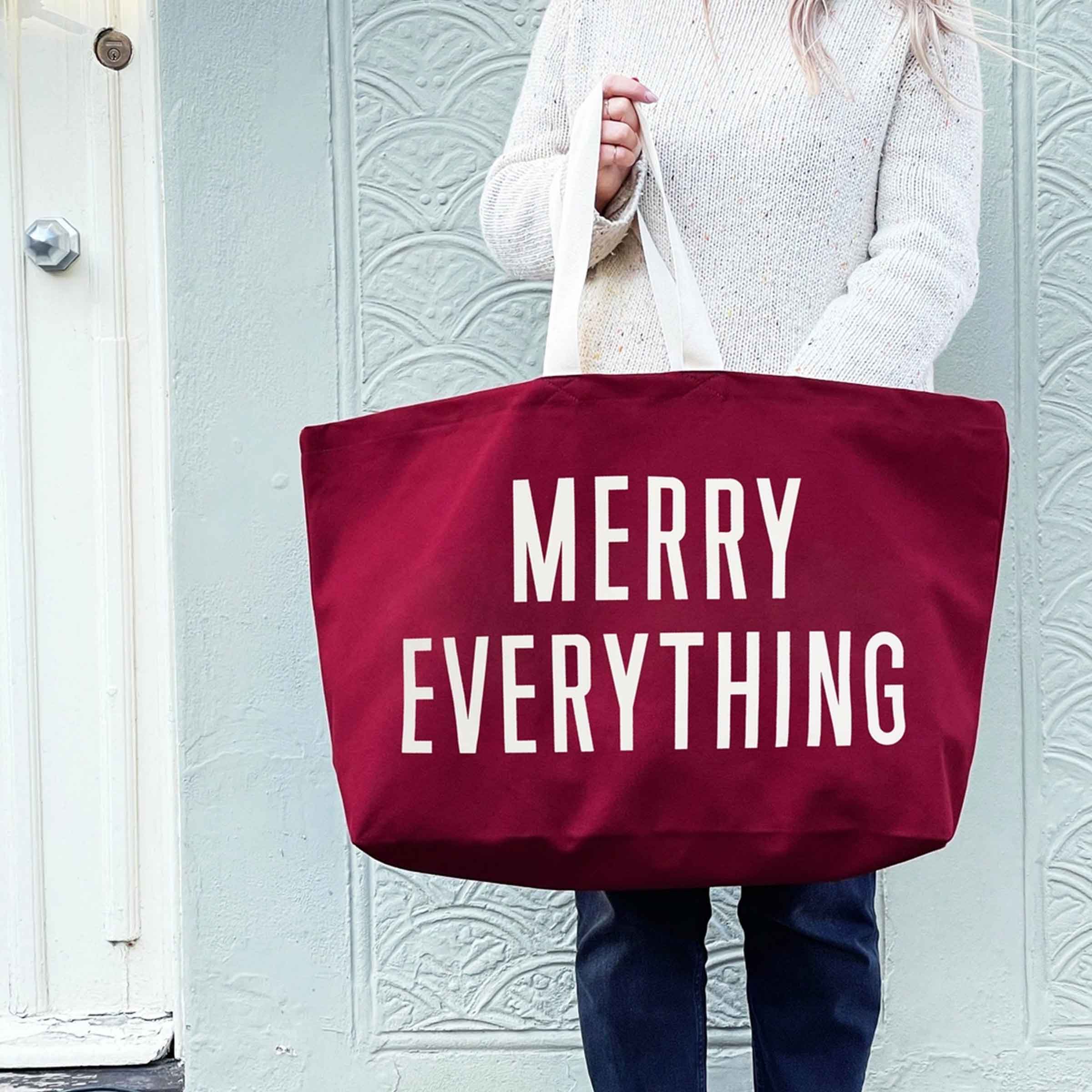 Merry Everything | Really Big Bag | Burgundy